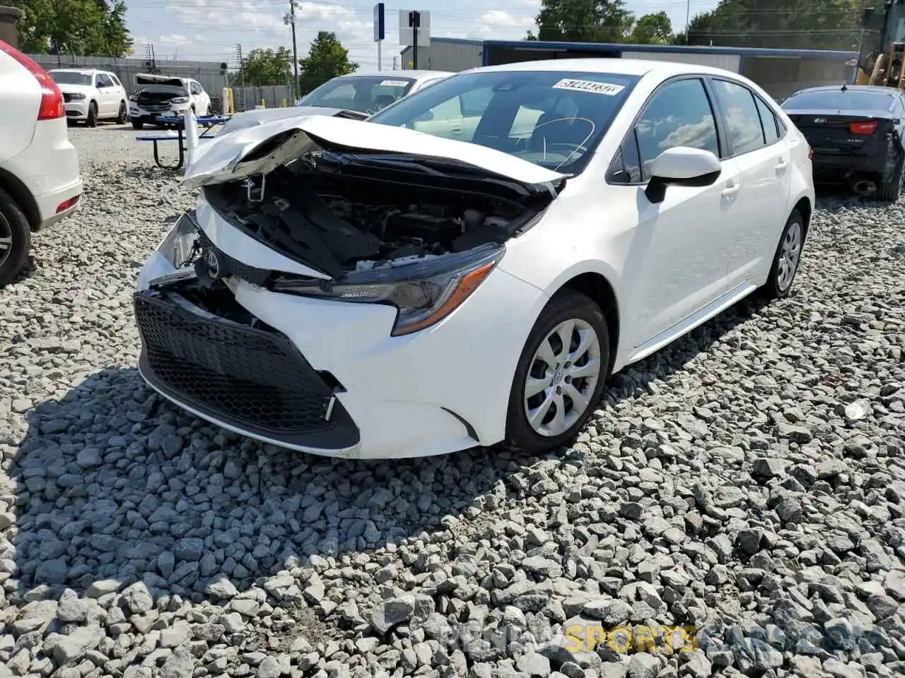 2 Photograph of a damaged car JTDEPRAE0LJ082262 TOYOTA COROLLA 2020