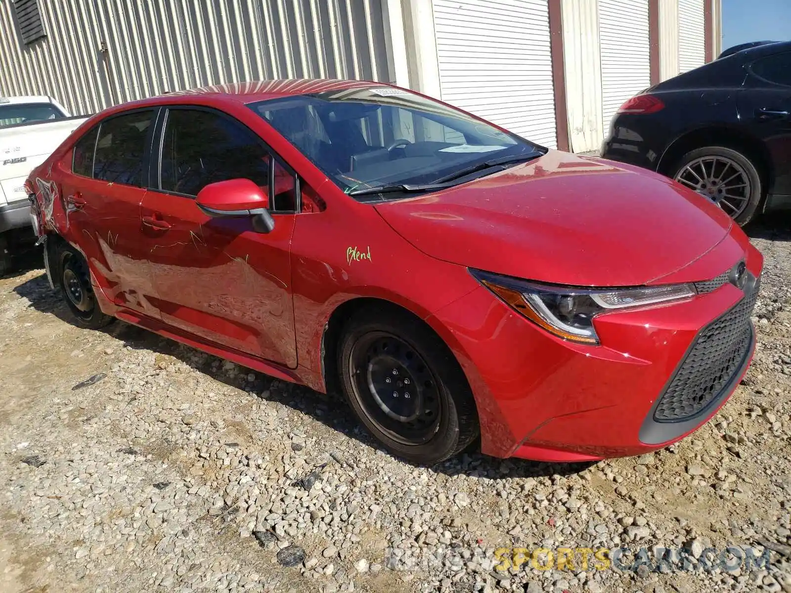 1 Photograph of a damaged car JTDEPRAE0LJ084397 TOYOTA COROLLA 2020