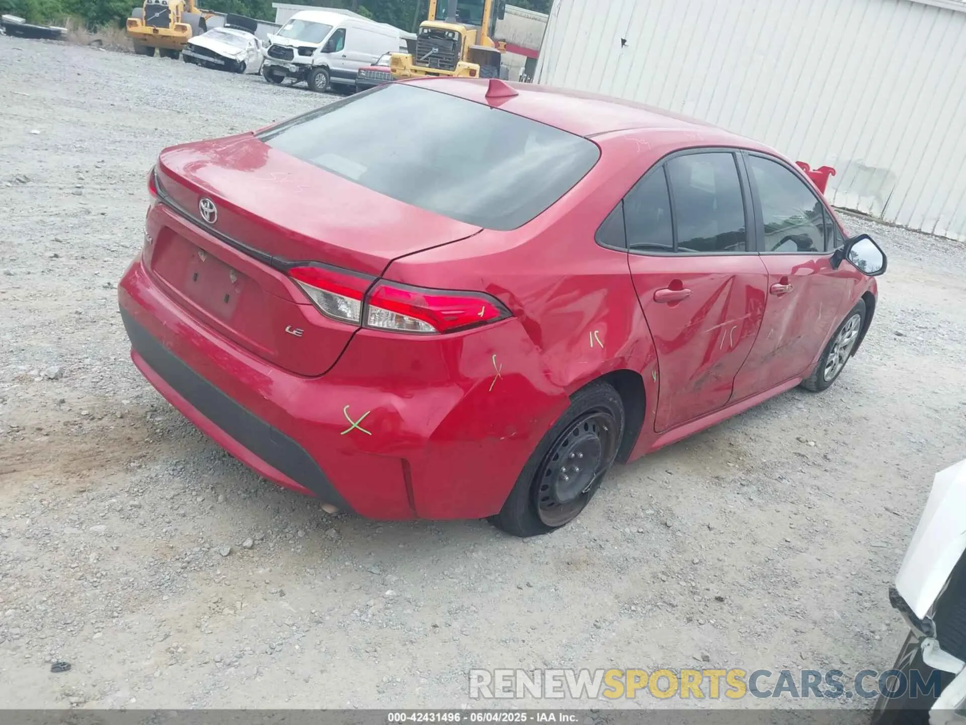 4 Photograph of a damaged car JTDEPRAE1LJ015699 TOYOTA COROLLA 2020
