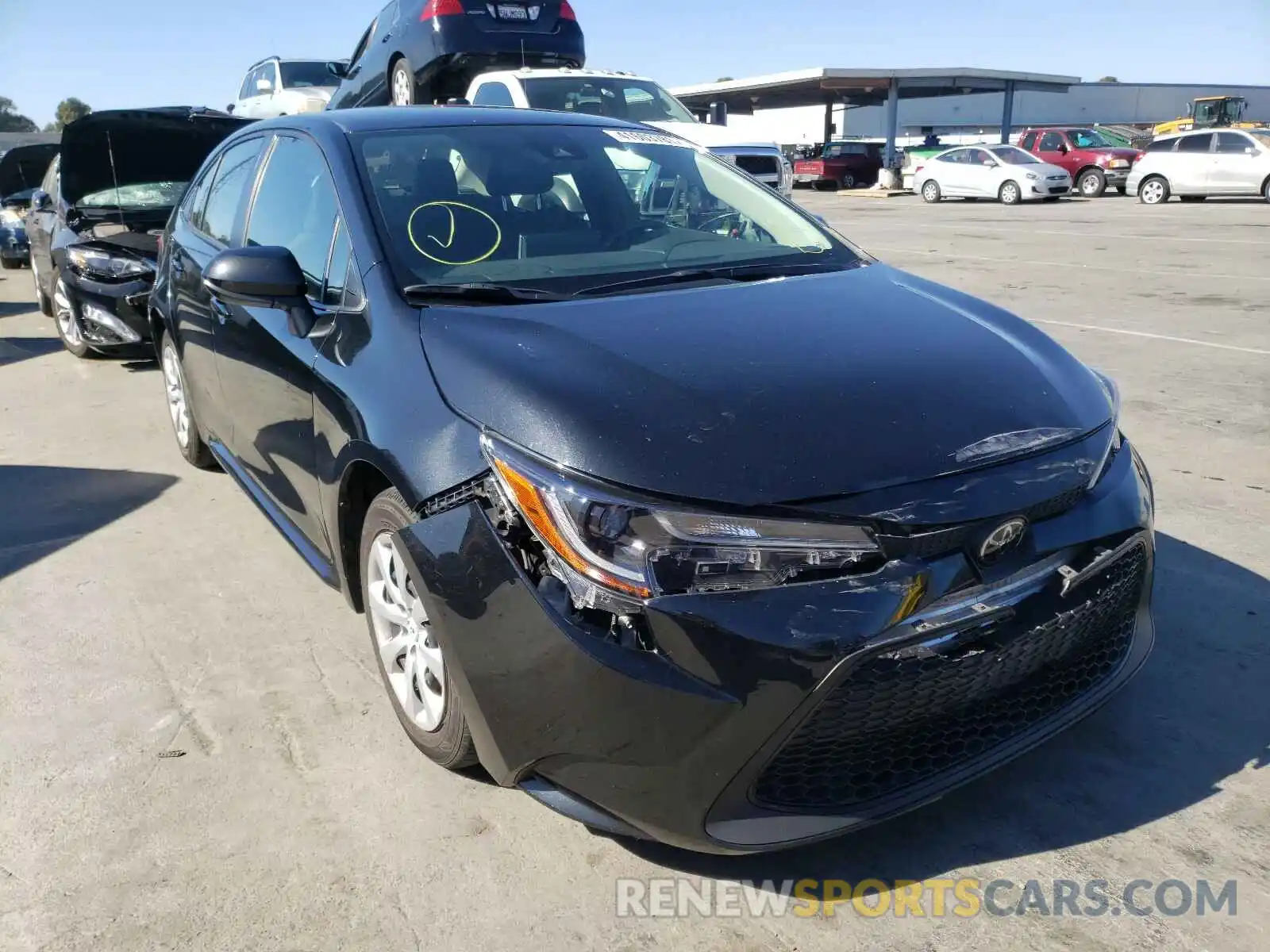 1 Photograph of a damaged car JTDEPRAE1LJ051148 TOYOTA COROLLA 2020