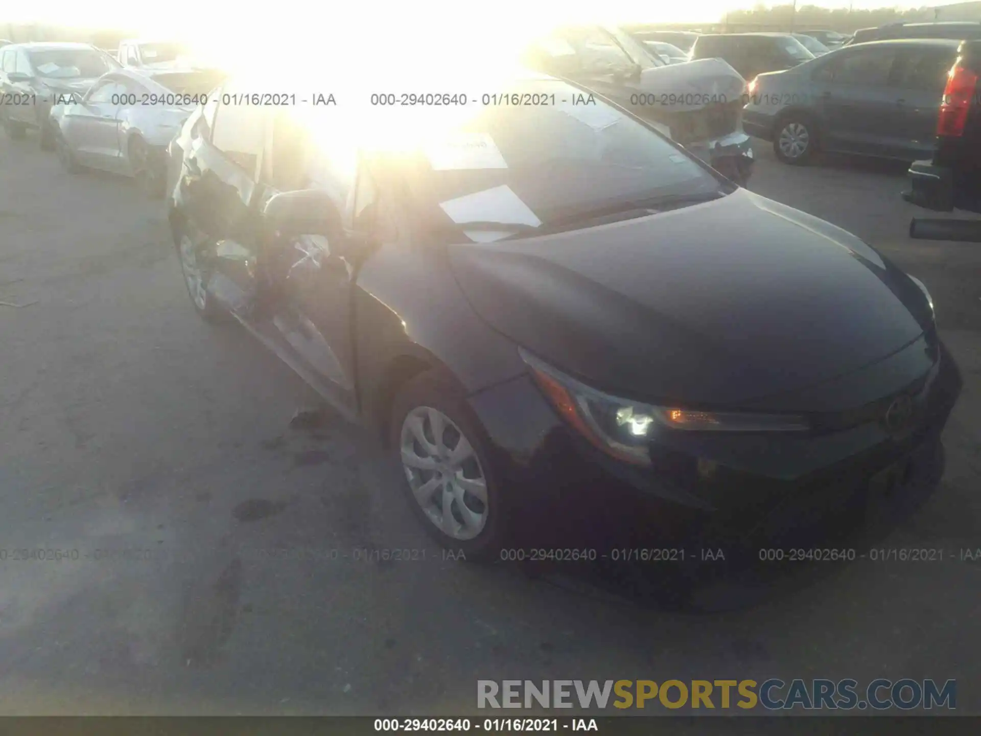 1 Photograph of a damaged car JTDEPRAE1LJ054633 TOYOTA COROLLA 2020