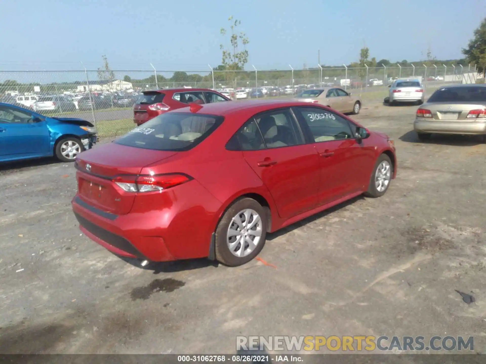 4 Photograph of a damaged car JTDEPRAE1LJ057340 TOYOTA COROLLA 2020