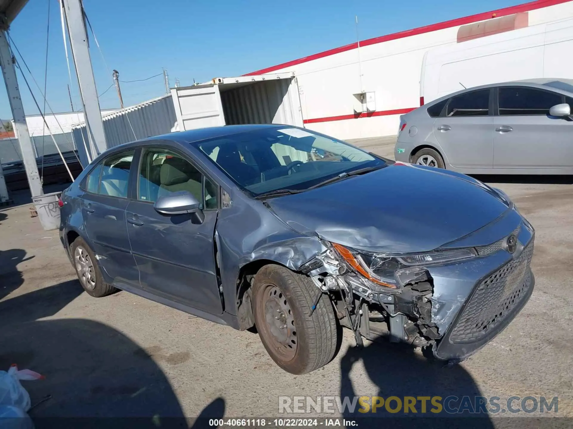 1 Photograph of a damaged car JTDEPRAE1LJ069522 TOYOTA COROLLA 2020