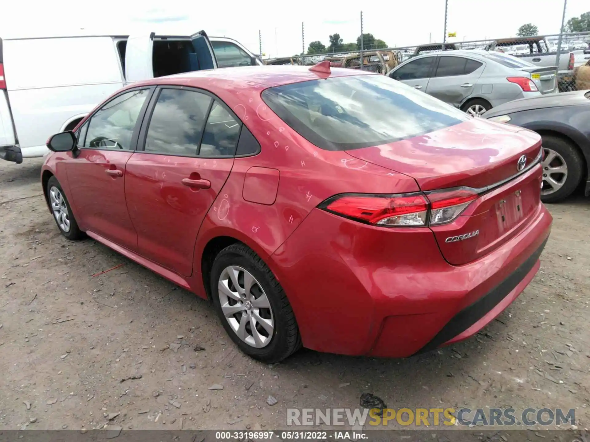 3 Photograph of a damaged car JTDEPRAE1LJ084599 TOYOTA COROLLA 2020