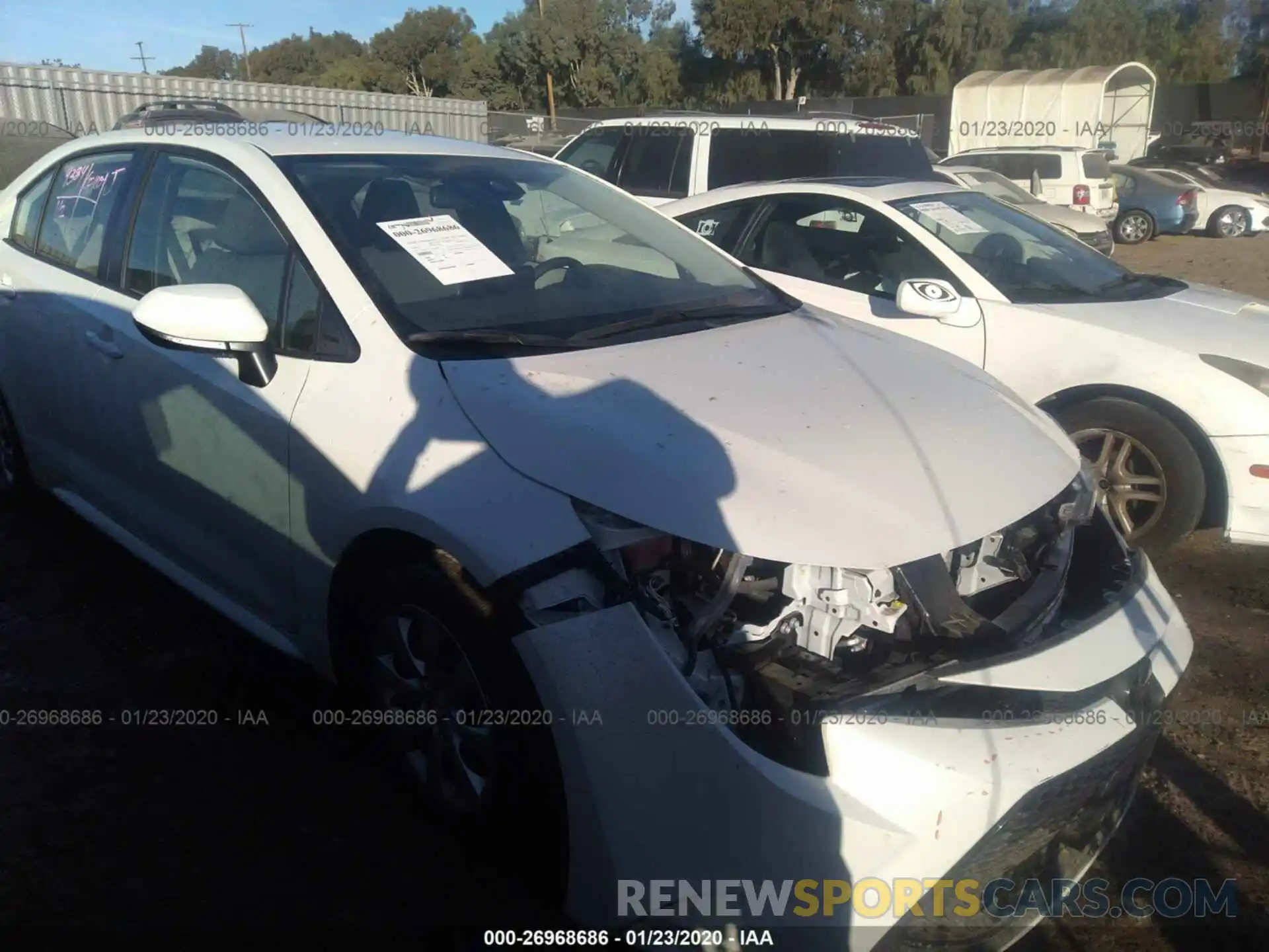 1 Photograph of a damaged car JTDEPRAE2LJ005487 TOYOTA COROLLA 2020