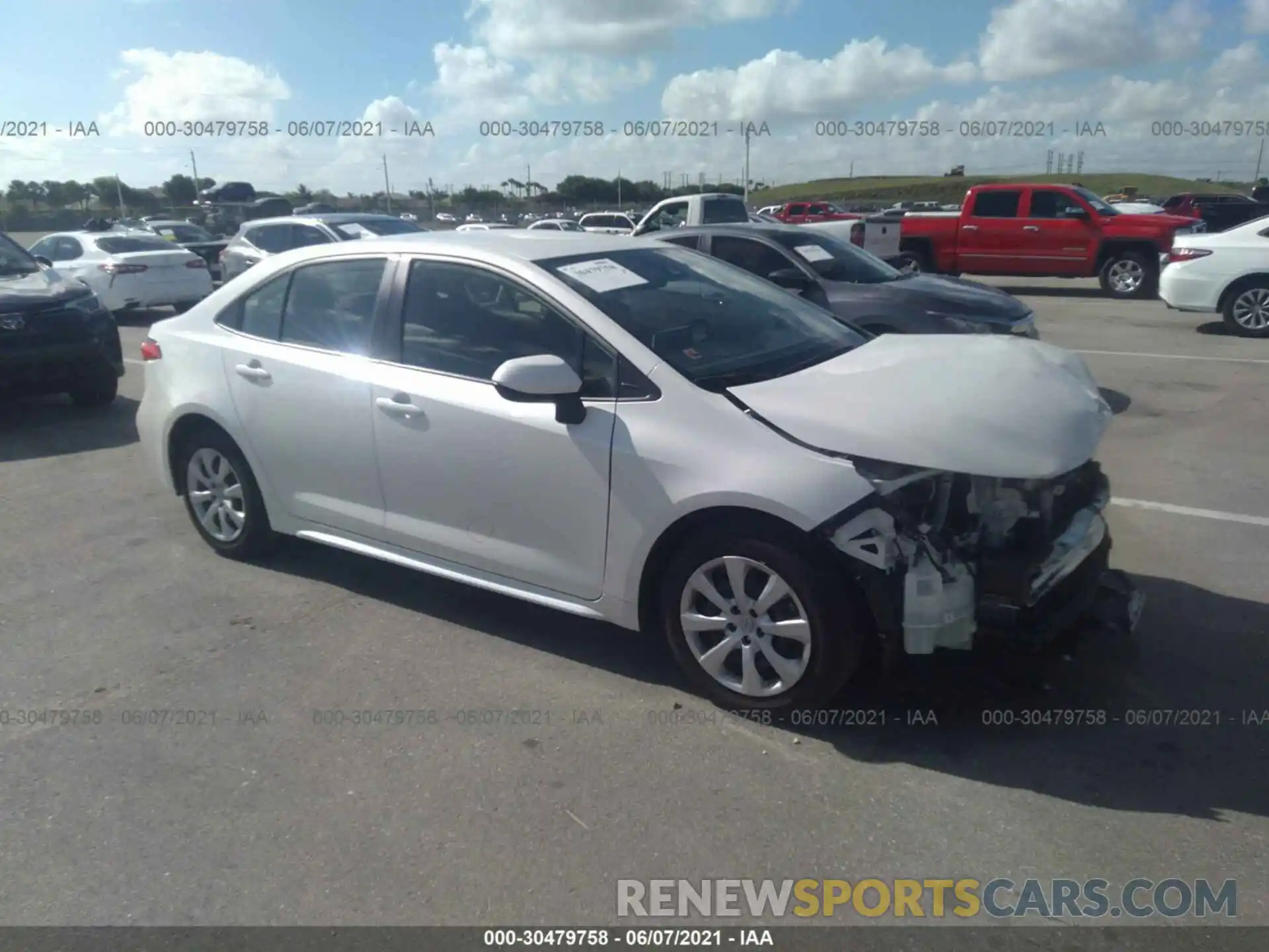 1 Photograph of a damaged car JTDEPRAE2LJ028316 TOYOTA COROLLA 2020