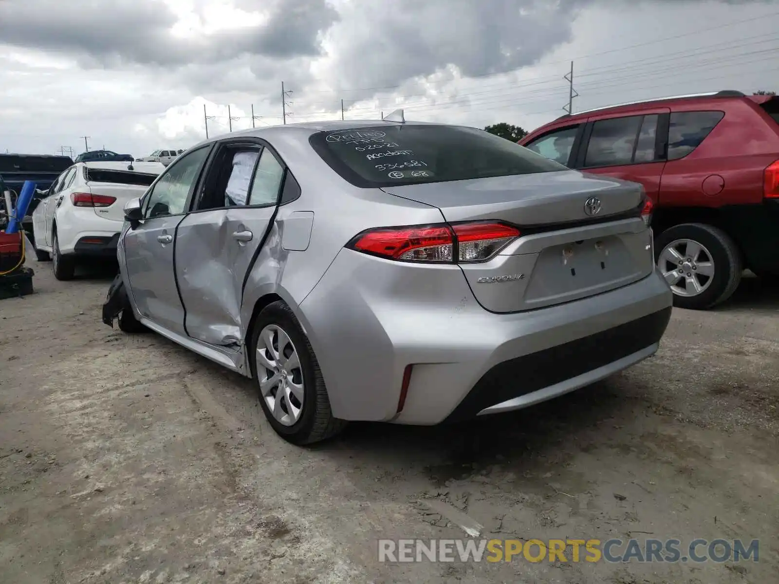 3 Photograph of a damaged car JTDEPRAE2LJ055628 TOYOTA COROLLA 2020