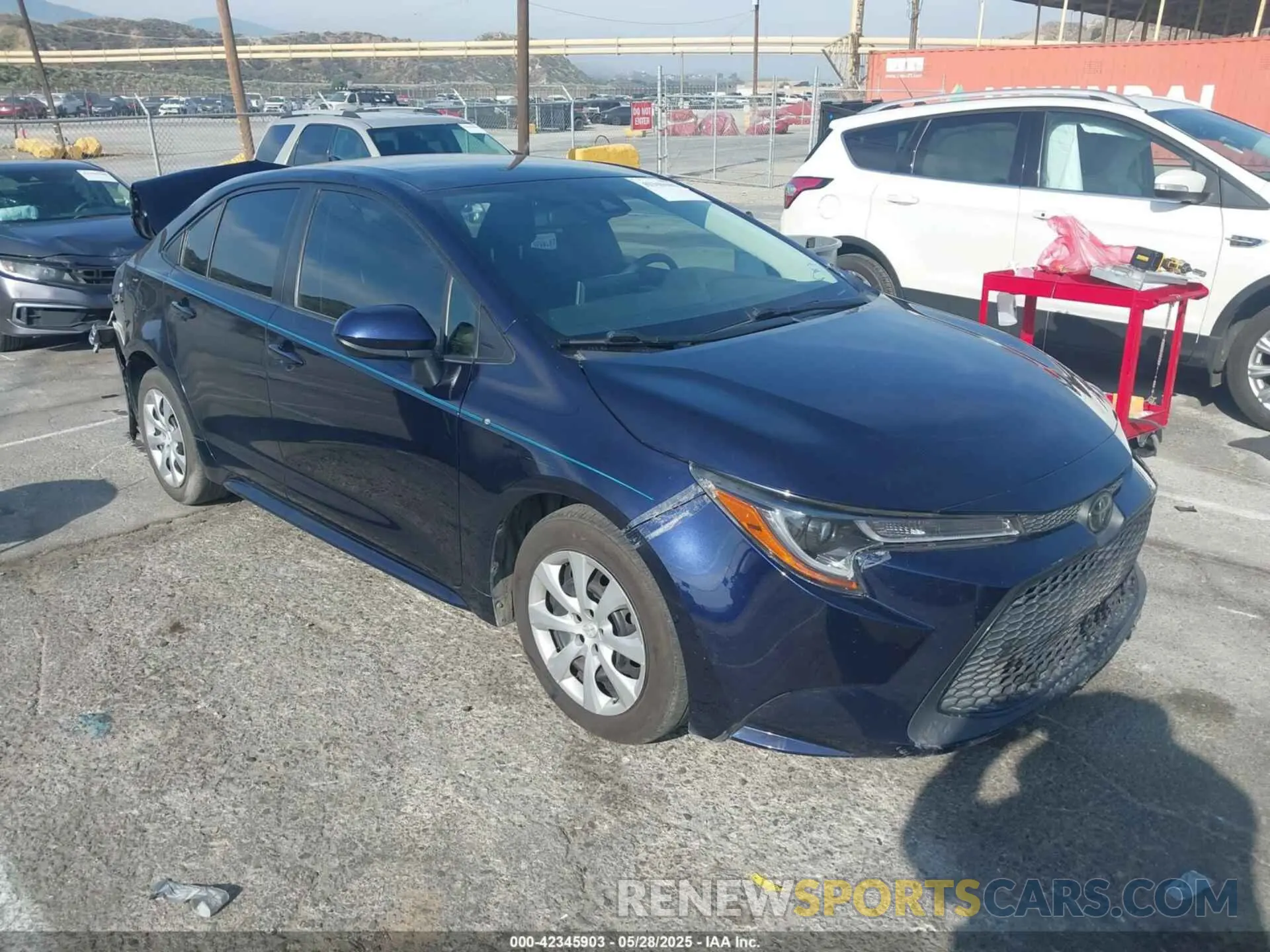 1 Photograph of a damaged car JTDEPRAE2LJ075555 TOYOTA COROLLA 2020