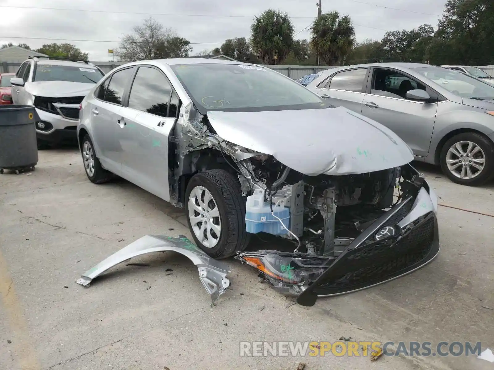 1 Photograph of a damaged car JTDEPRAE2LJ077306 TOYOTA COROLLA 2020