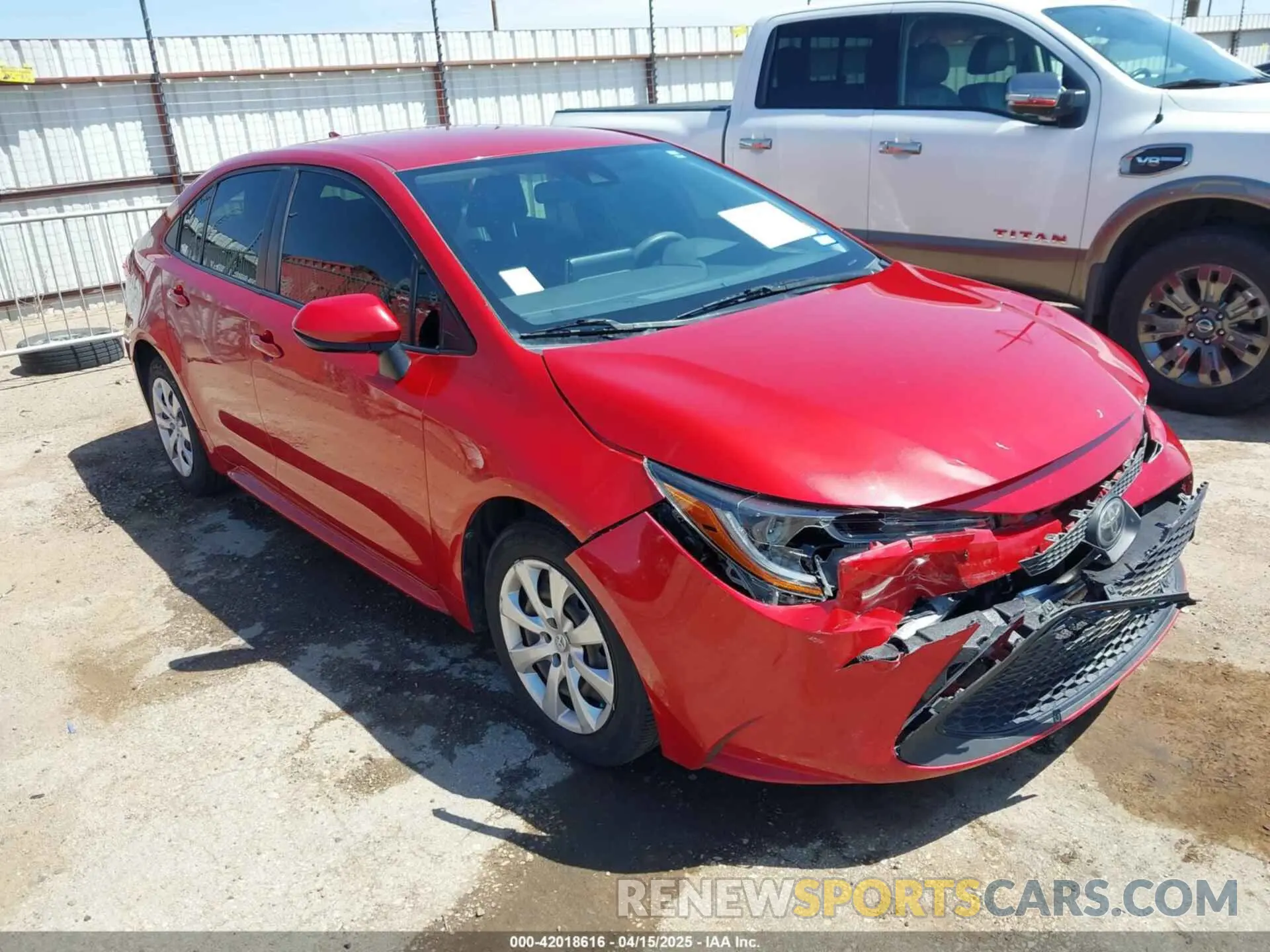 1 Photograph of a damaged car JTDEPRAE2LJ105329 TOYOTA COROLLA 2020