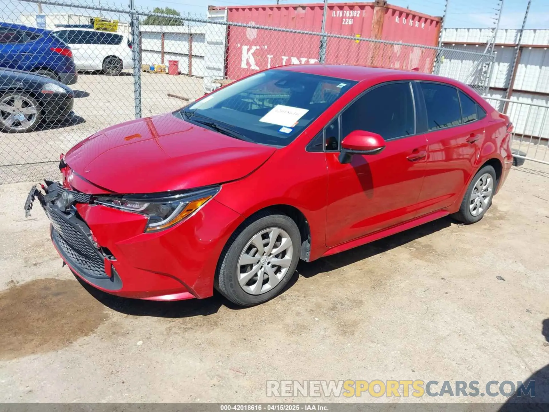 2 Photograph of a damaged car JTDEPRAE2LJ105329 TOYOTA COROLLA 2020