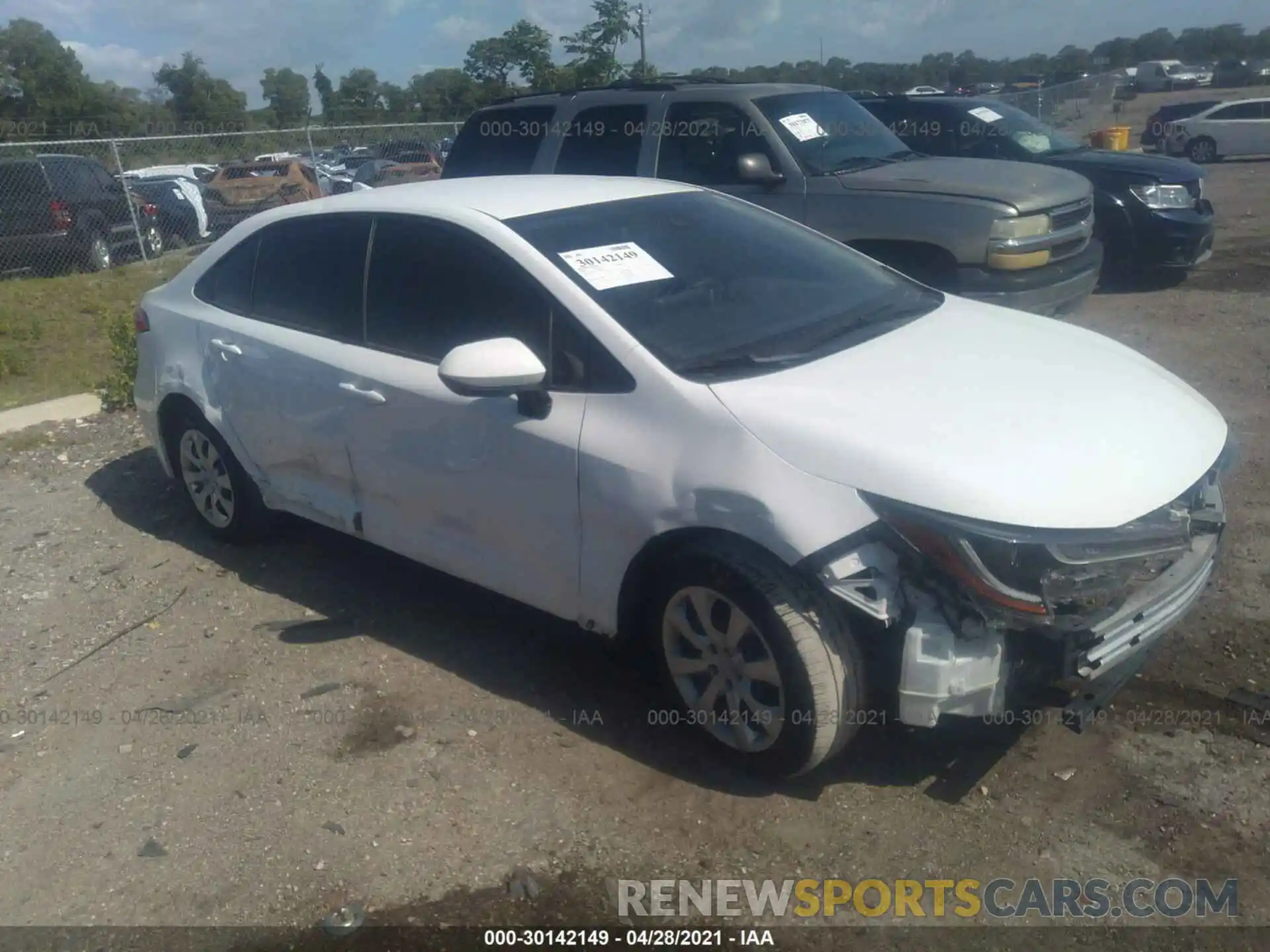 1 Photograph of a damaged car JTDEPRAE2LJ106545 TOYOTA COROLLA 2020