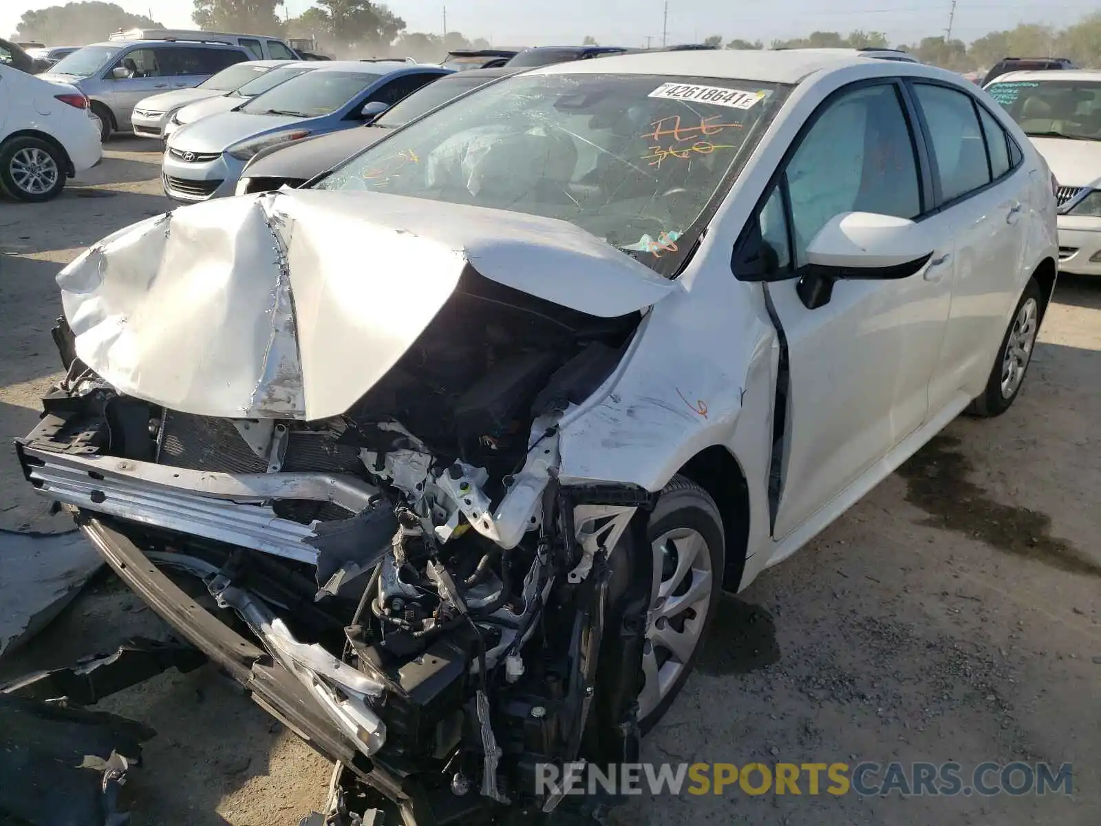 2 Photograph of a damaged car JTDEPRAE3LJ016689 TOYOTA COROLLA 2020