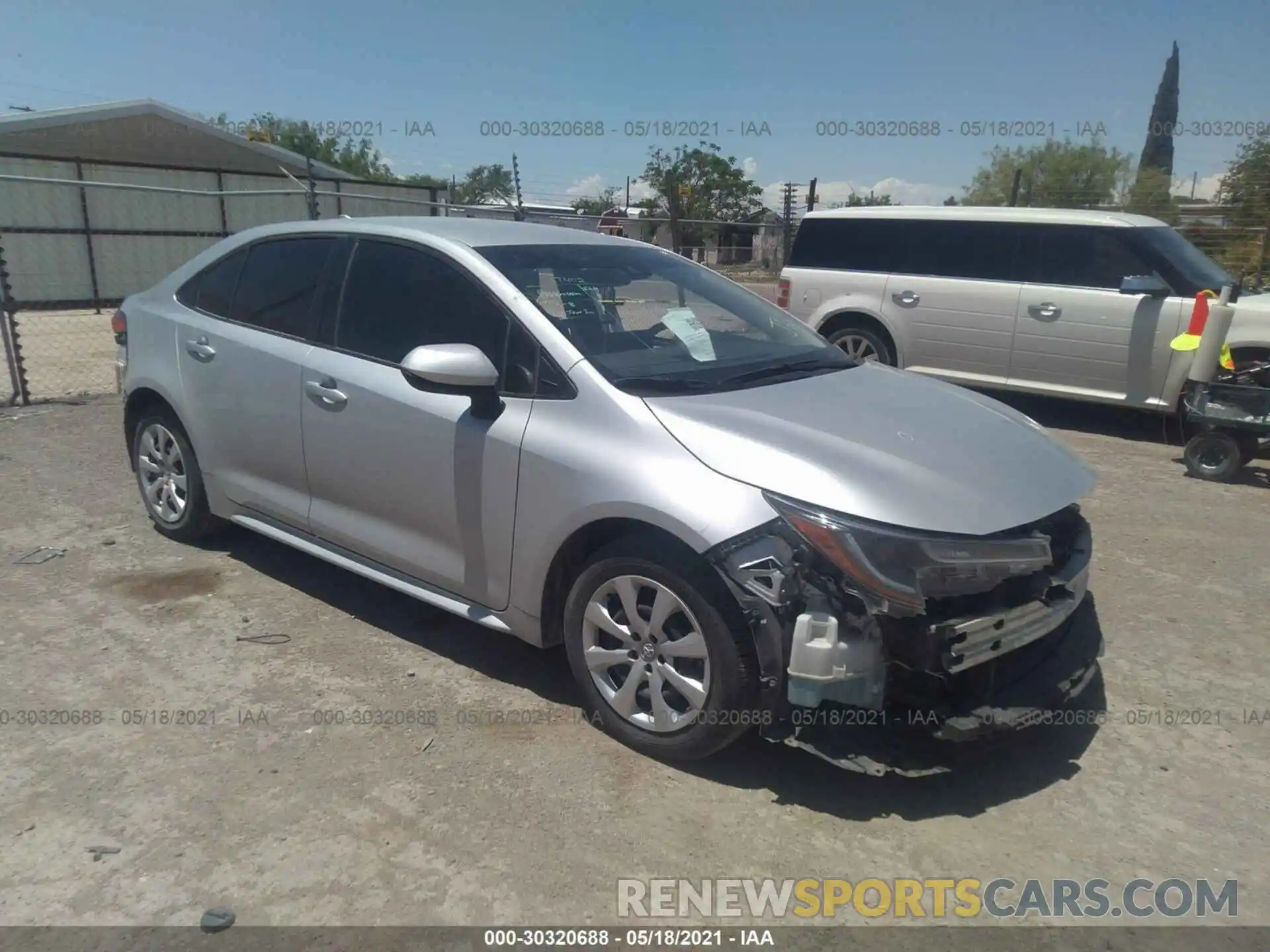 1 Photograph of a damaged car JTDEPRAE3LJ028695 TOYOTA COROLLA 2020