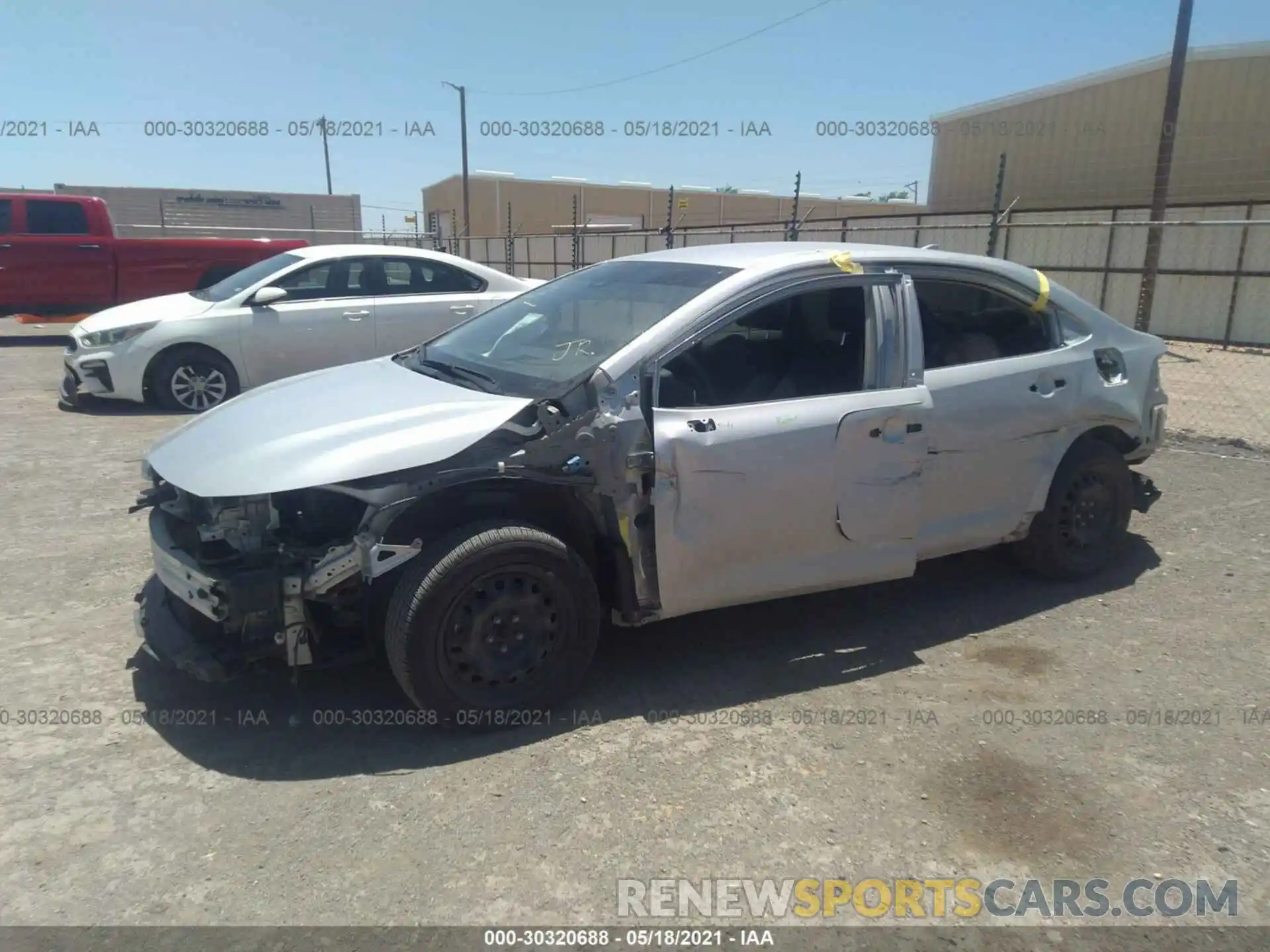 2 Photograph of a damaged car JTDEPRAE3LJ028695 TOYOTA COROLLA 2020