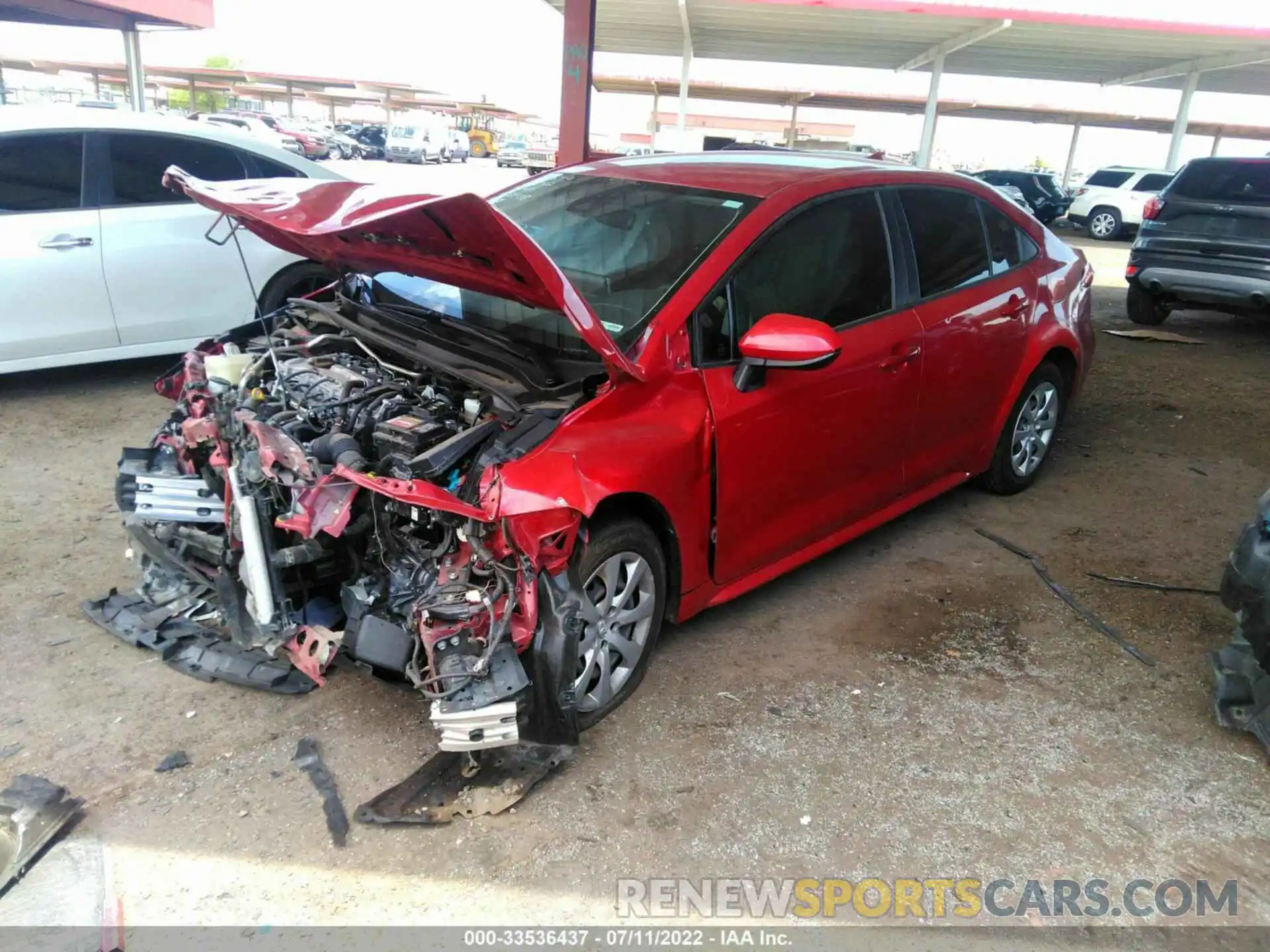 2 Photograph of a damaged car JTDEPRAE3LJ039938 TOYOTA COROLLA 2020