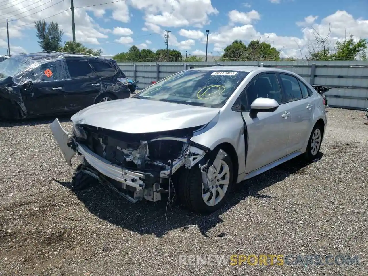 2 Photograph of a damaged car JTDEPRAE3LJ052172 TOYOTA COROLLA 2020