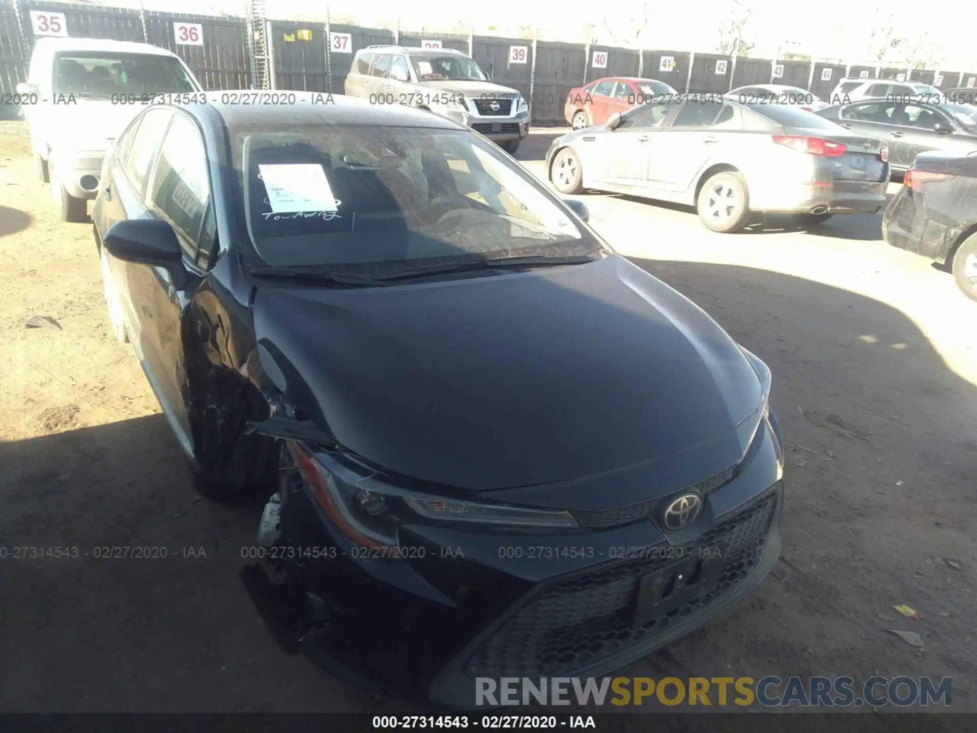 1 Photograph of a damaged car JTDEPRAE3LJ055072 TOYOTA COROLLA 2020