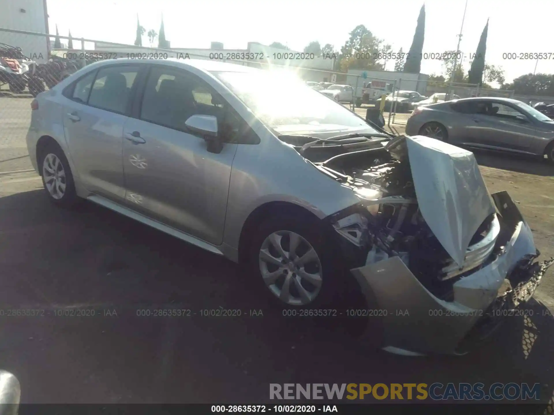 1 Photograph of a damaged car JTDEPRAE3LJ069554 TOYOTA COROLLA 2020