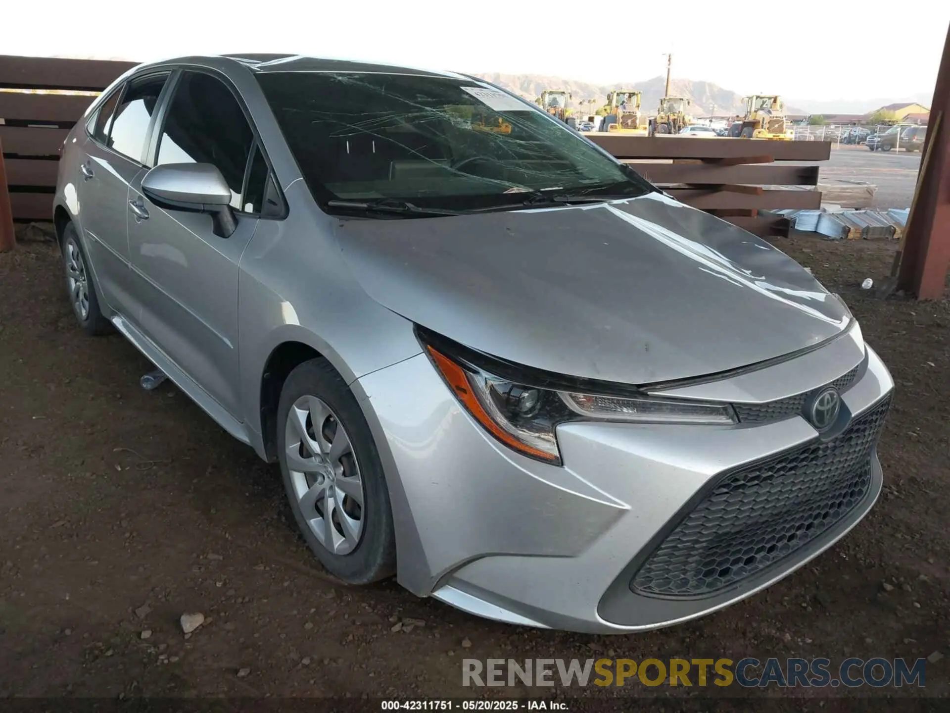 1 Photograph of a damaged car JTDEPRAE3LJ074916 TOYOTA COROLLA 2020