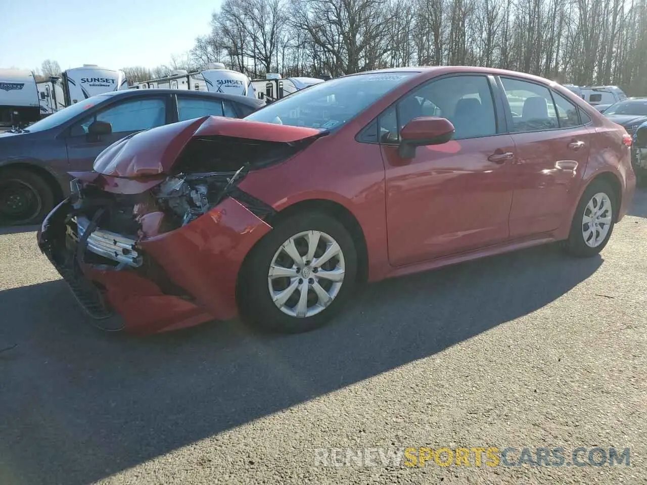 1 Photograph of a damaged car JTDEPRAE3LJ092638 TOYOTA COROLLA 2020