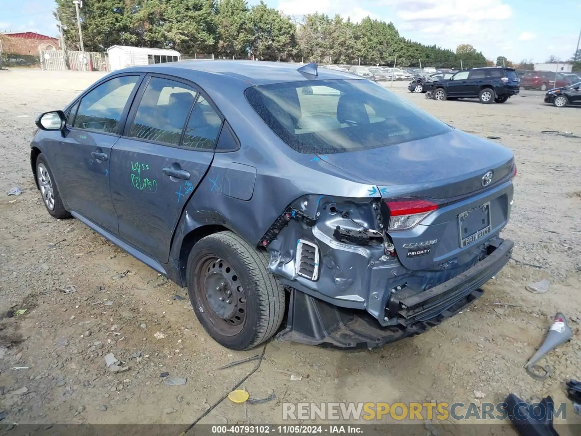 3 Photograph of a damaged car JTDEPRAE3LJ094096 TOYOTA COROLLA 2020