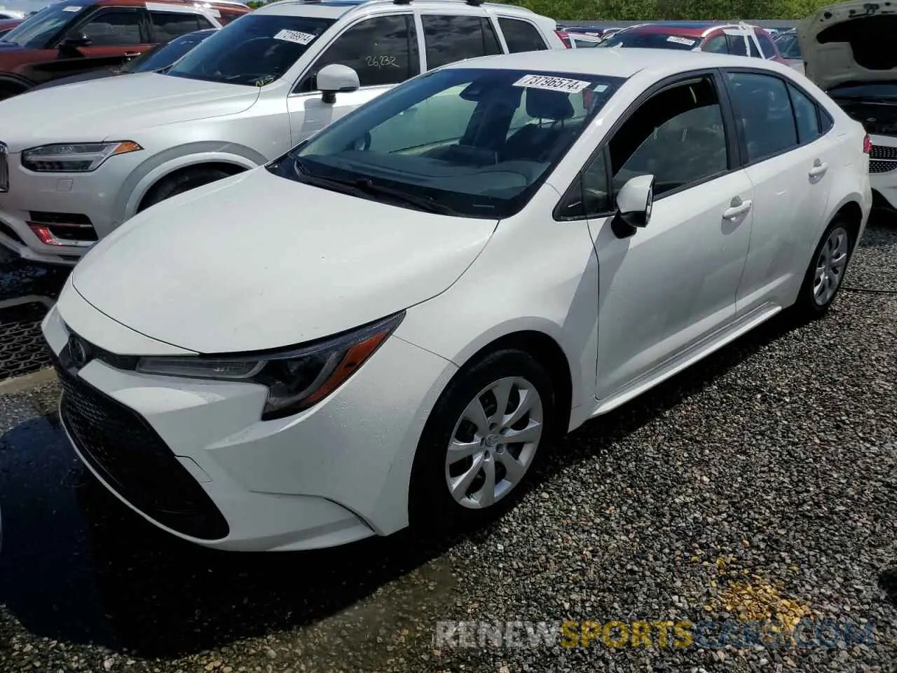 1 Photograph of a damaged car JTDEPRAE3LJ094504 TOYOTA COROLLA 2020