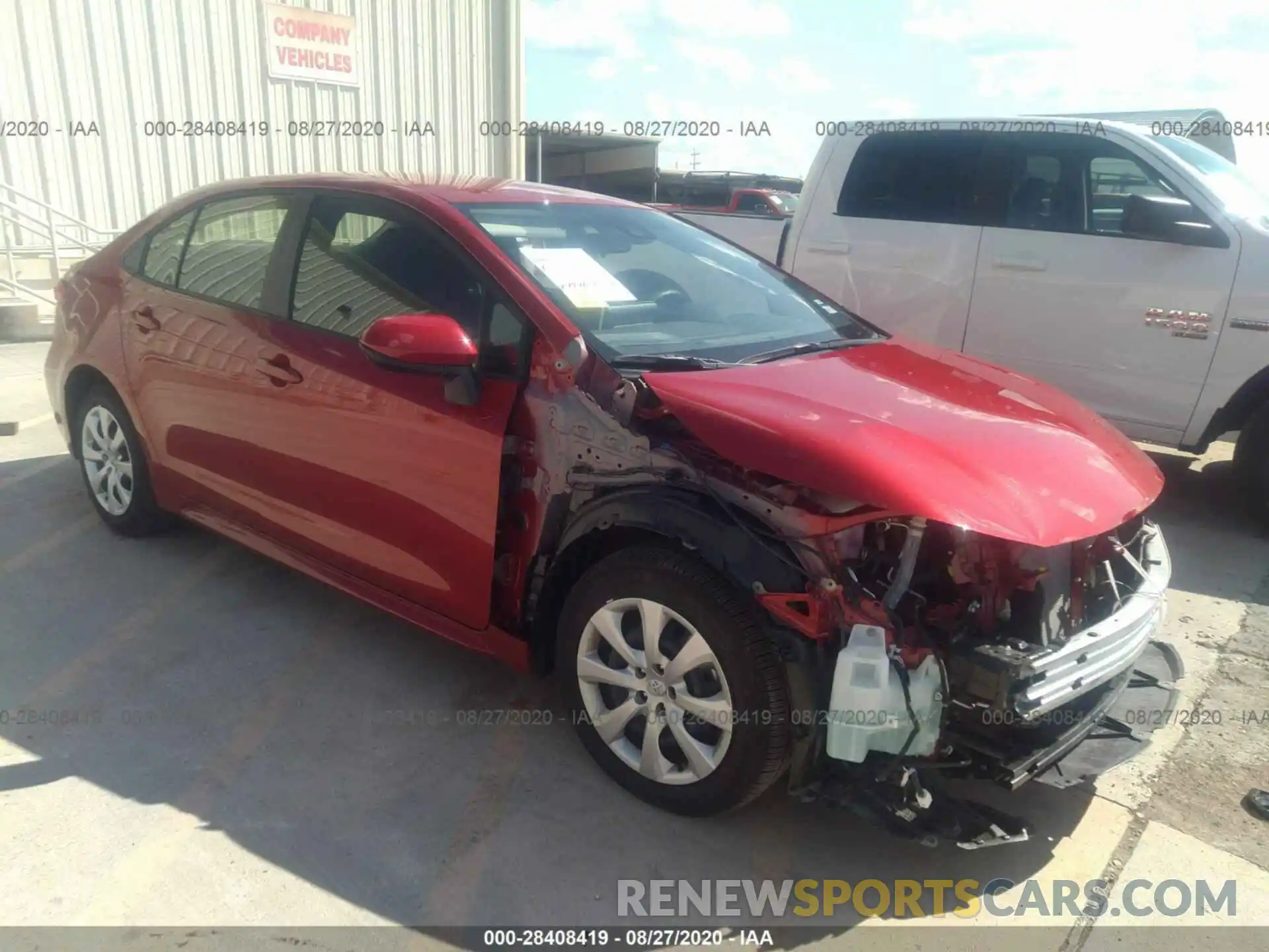 1 Photograph of a damaged car JTDEPRAE3LJ102584 TOYOTA COROLLA 2020