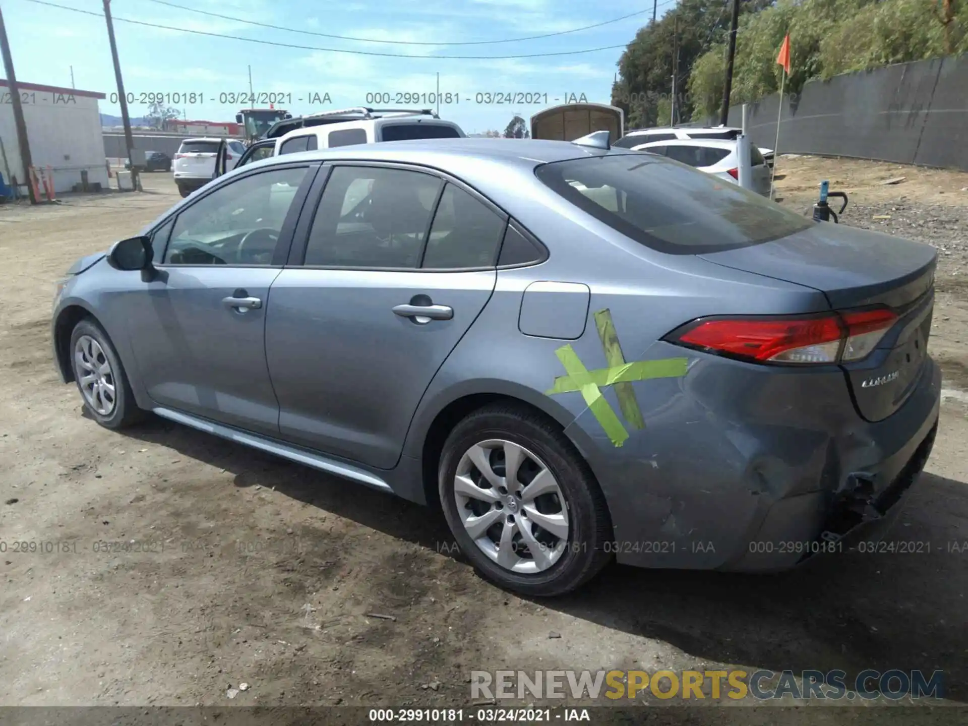 3 Photograph of a damaged car JTDEPRAE4LJ042945 TOYOTA COROLLA 2020