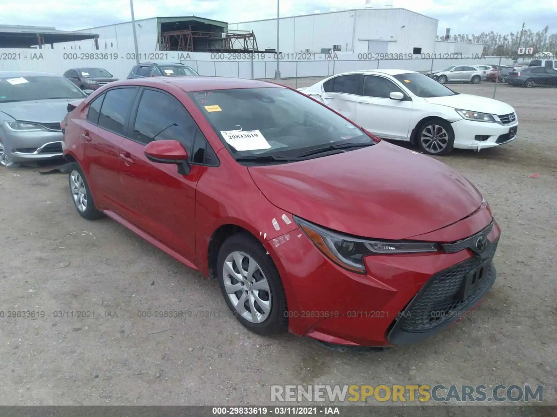 1 Photograph of a damaged car JTDEPRAE4LJ053394 TOYOTA COROLLA 2020