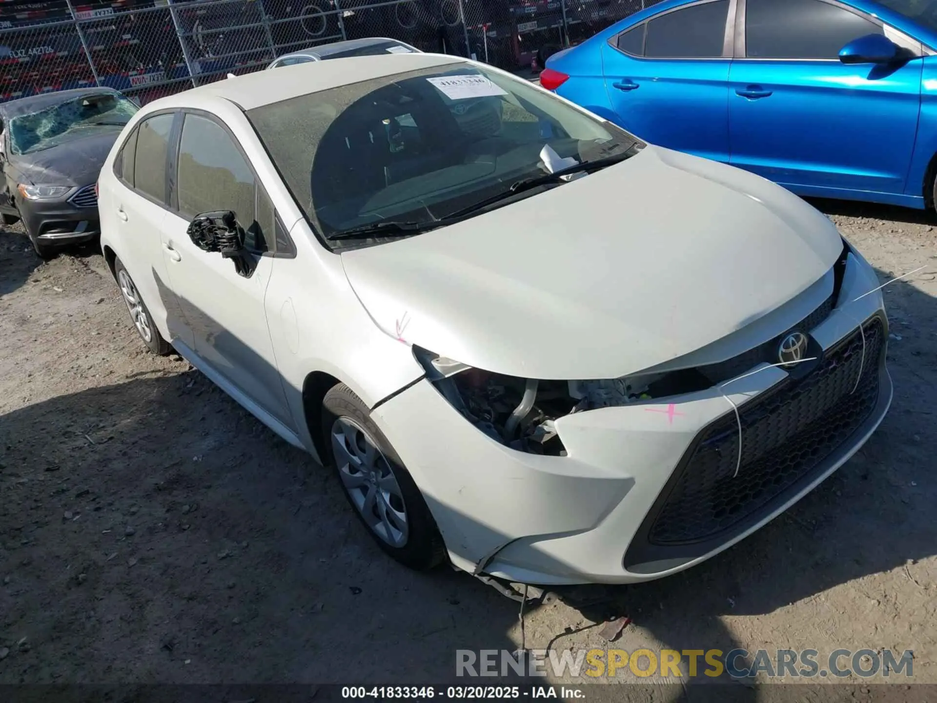 1 Photograph of a damaged car JTDEPRAE4LJ057655 TOYOTA COROLLA 2020