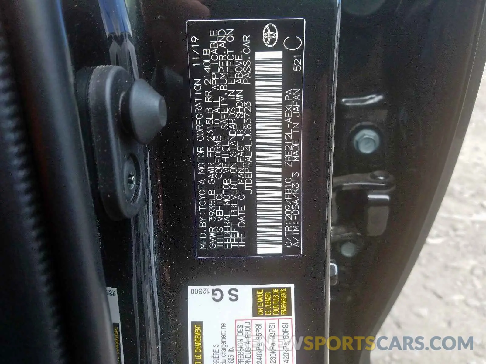 10 Photograph of a damaged car JTDEPRAE4LJ083723 TOYOTA COROLLA 2020