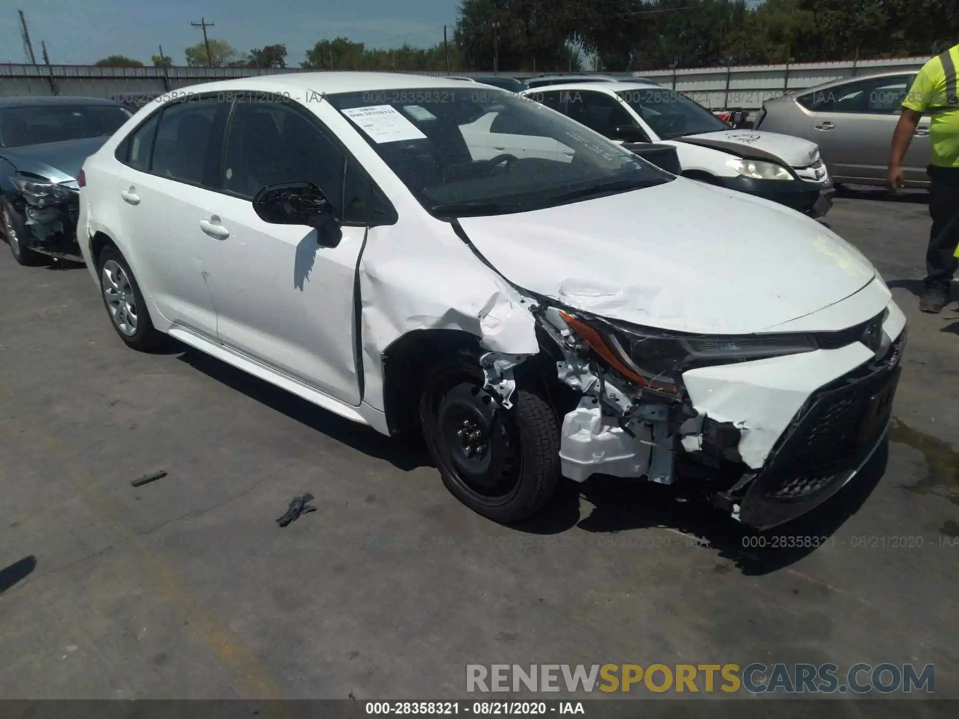 1 Photograph of a damaged car JTDEPRAE4LJ096245 TOYOTA COROLLA 2020