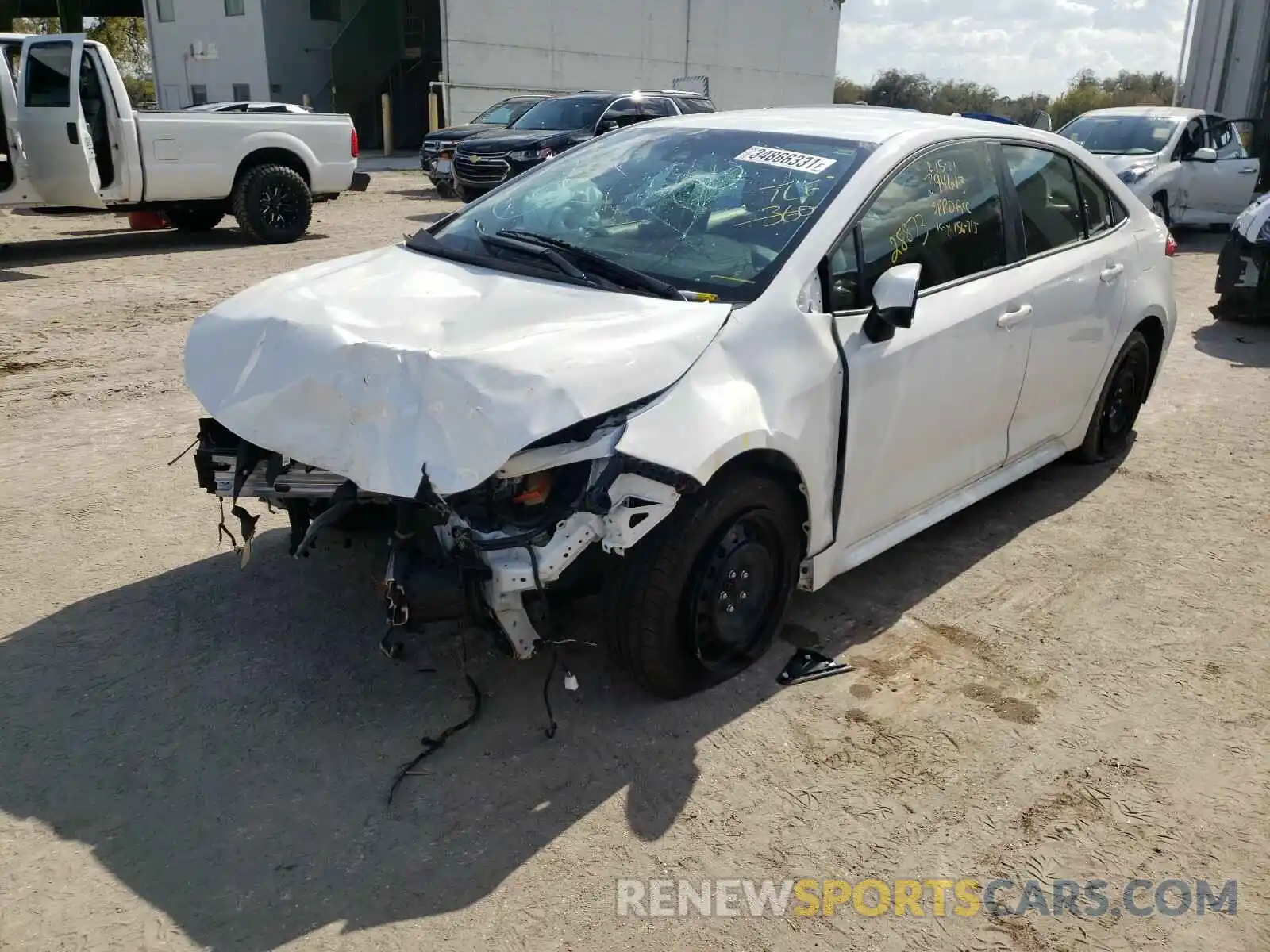 2 Photograph of a damaged car JTDEPRAE5LJ025524 TOYOTA COROLLA 2020