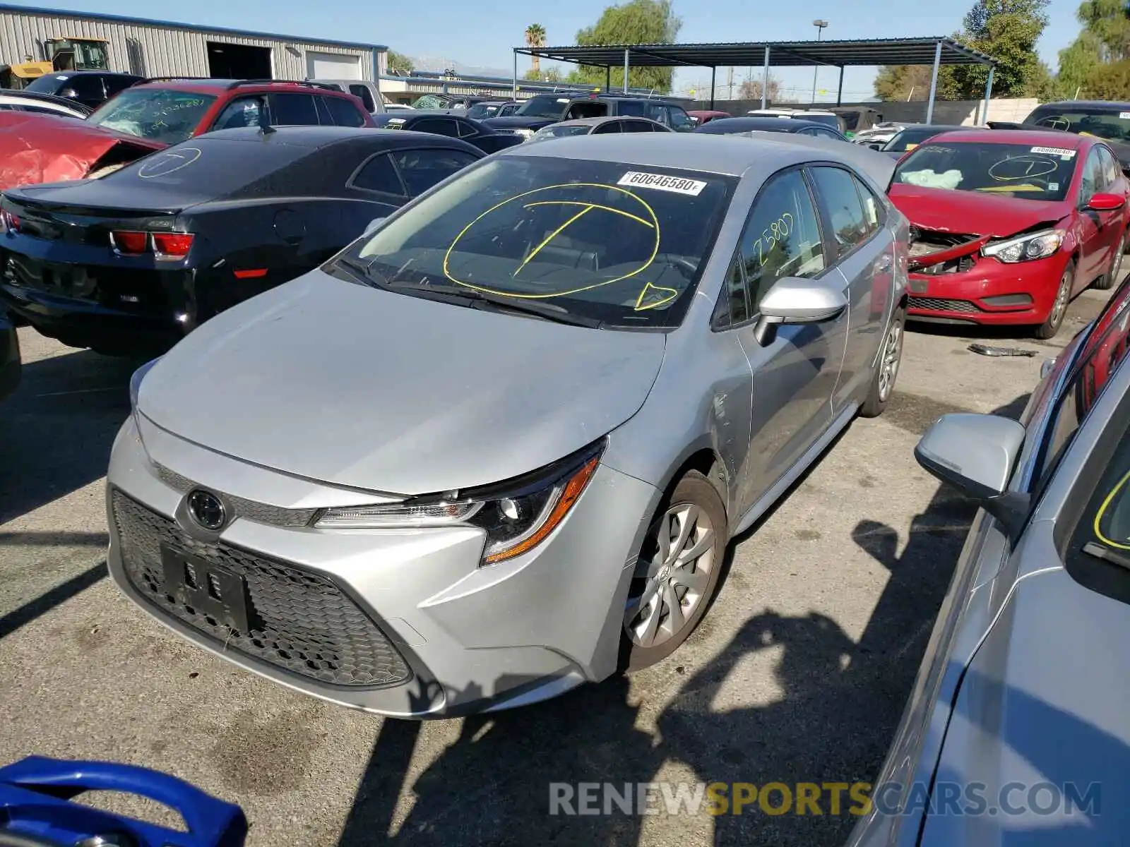 2 Photograph of a damaged car JTDEPRAE5LJ065599 TOYOTA COROLLA 2020