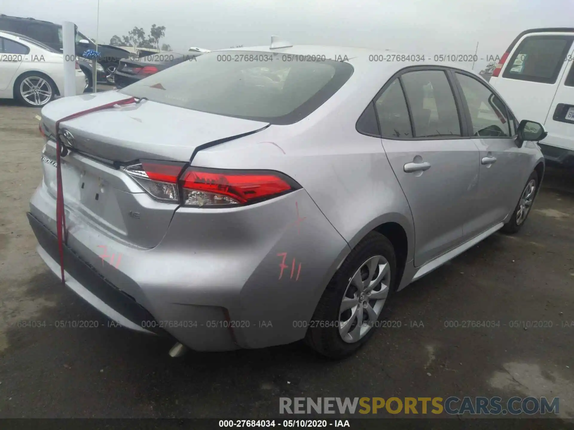 4 Photograph of a damaged car JTDEPRAE5LJ094715 TOYOTA COROLLA 2020