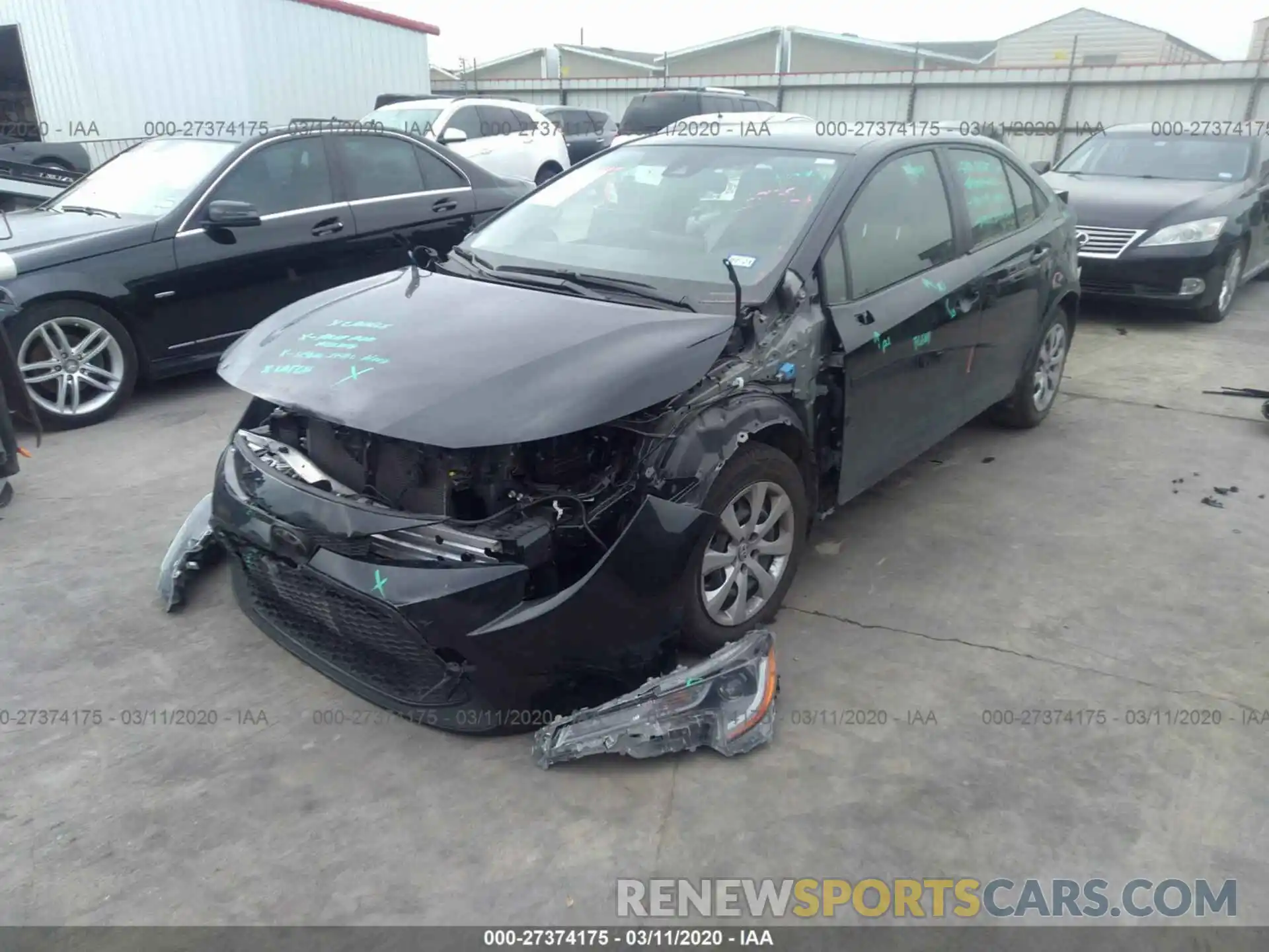 2 Photograph of a damaged car JTDEPRAE6LJ050934 TOYOTA COROLLA 2020