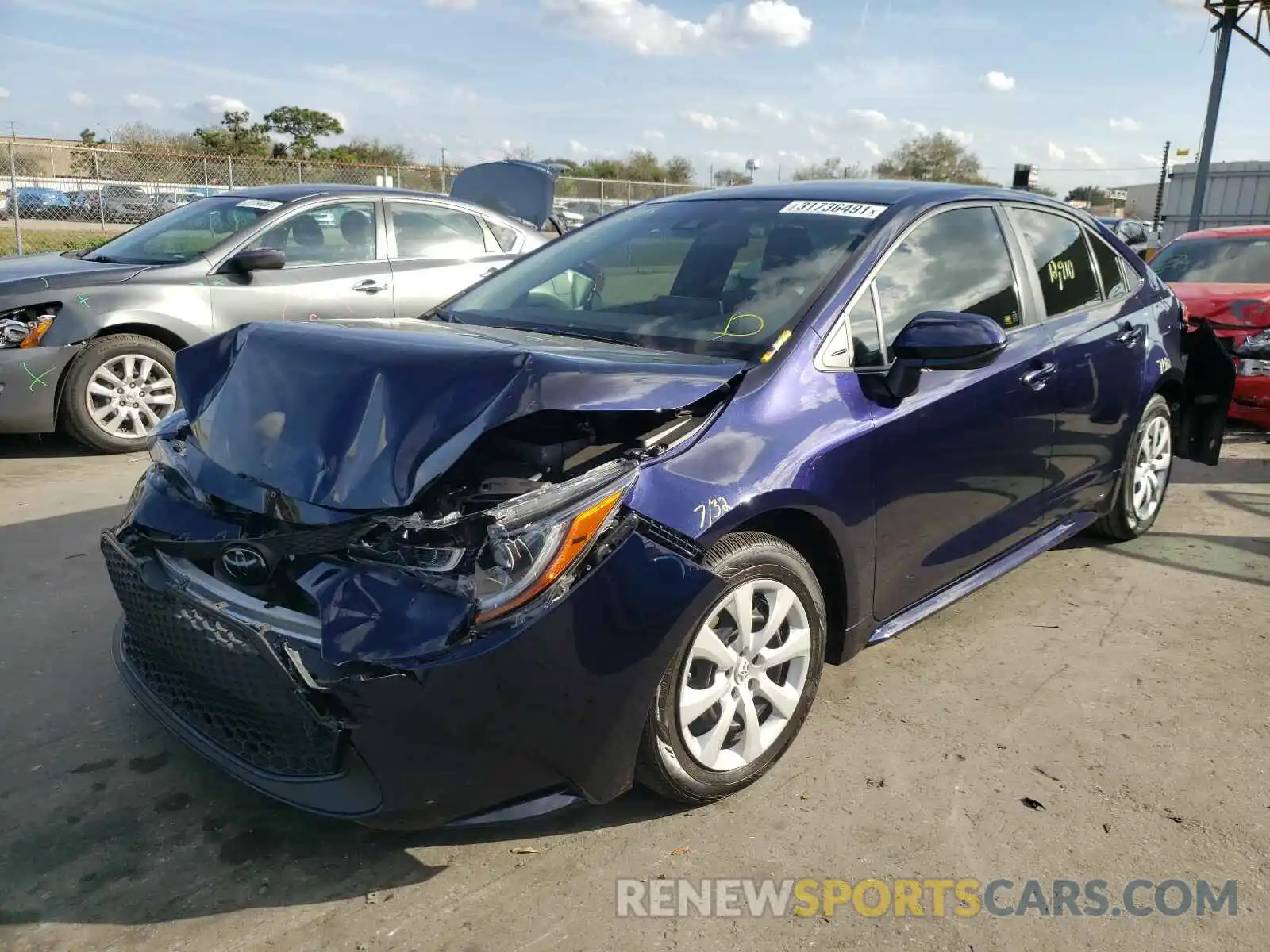 2 Photograph of a damaged car JTDEPRAE6LJ056684 TOYOTA COROLLA 2020