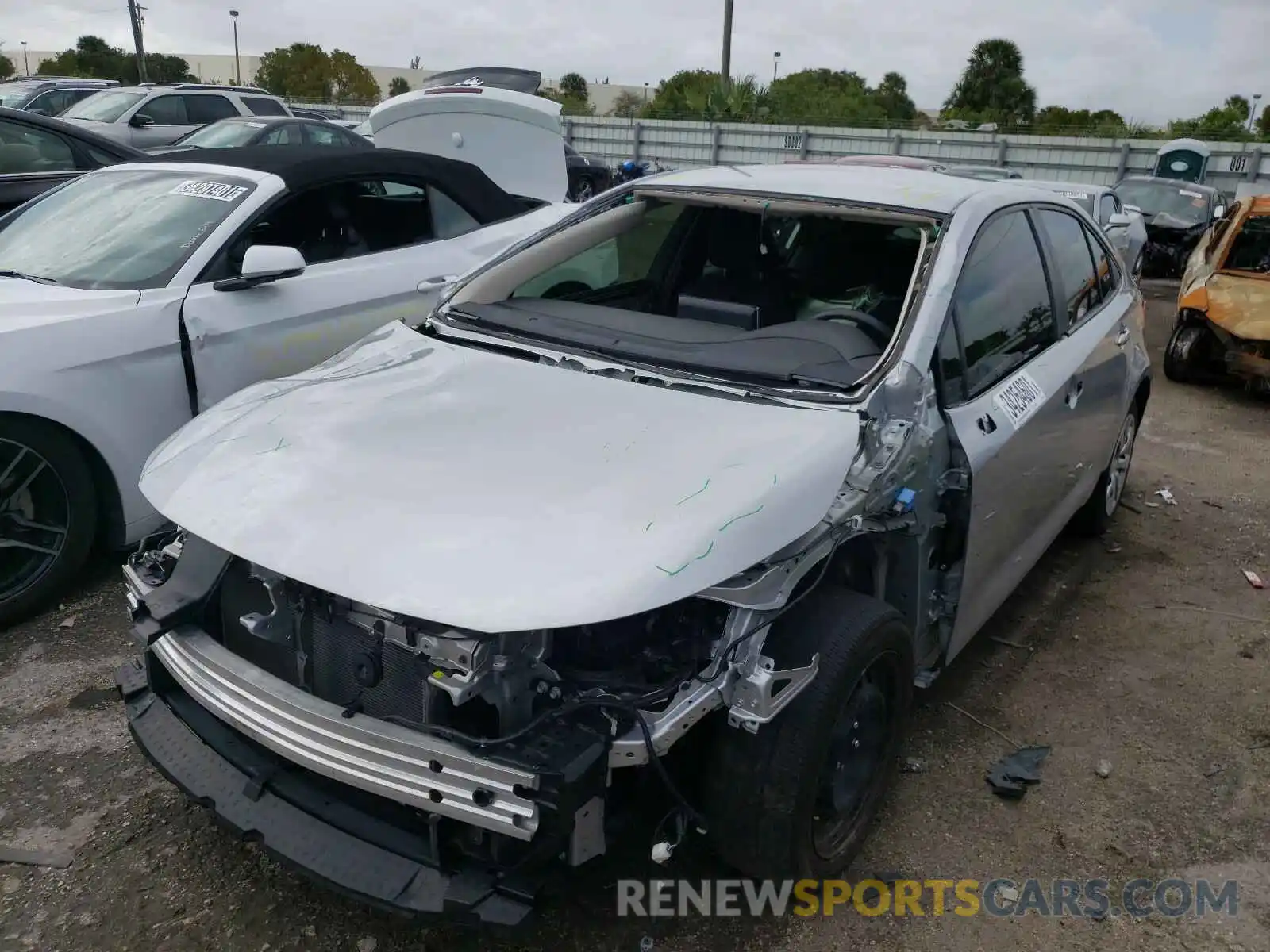 2 Photograph of a damaged car JTDEPRAE6LJ058144 TOYOTA COROLLA 2020