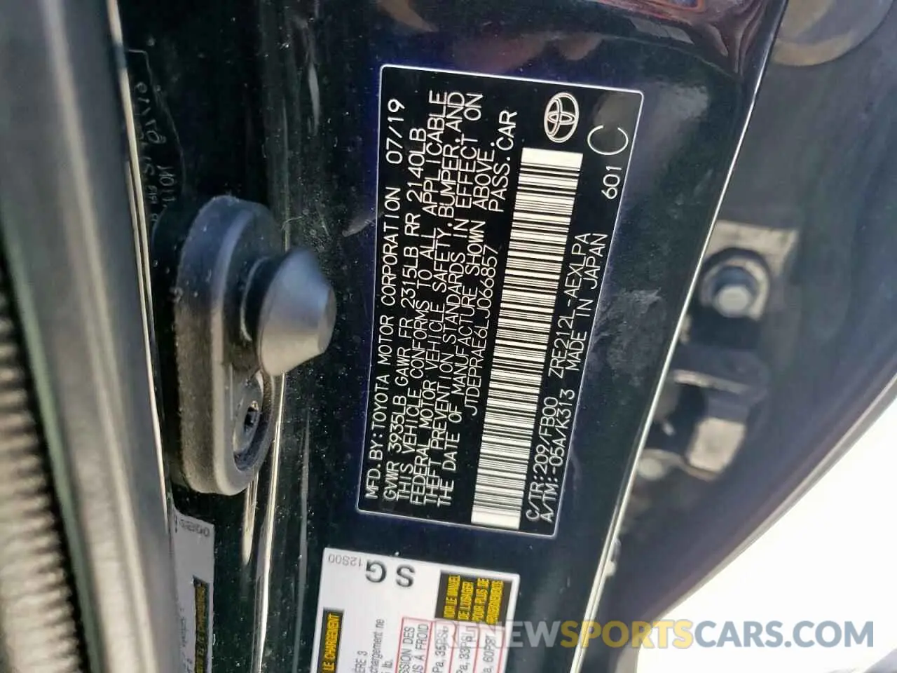 12 Photograph of a damaged car JTDEPRAE6LJ066857 TOYOTA COROLLA 2020