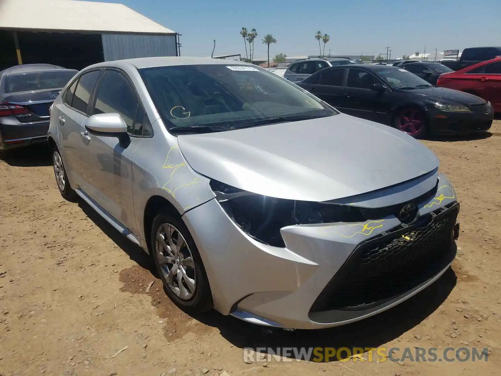 1 Photograph of a damaged car JTDEPRAE6LJ068222 TOYOTA COROLLA 2020