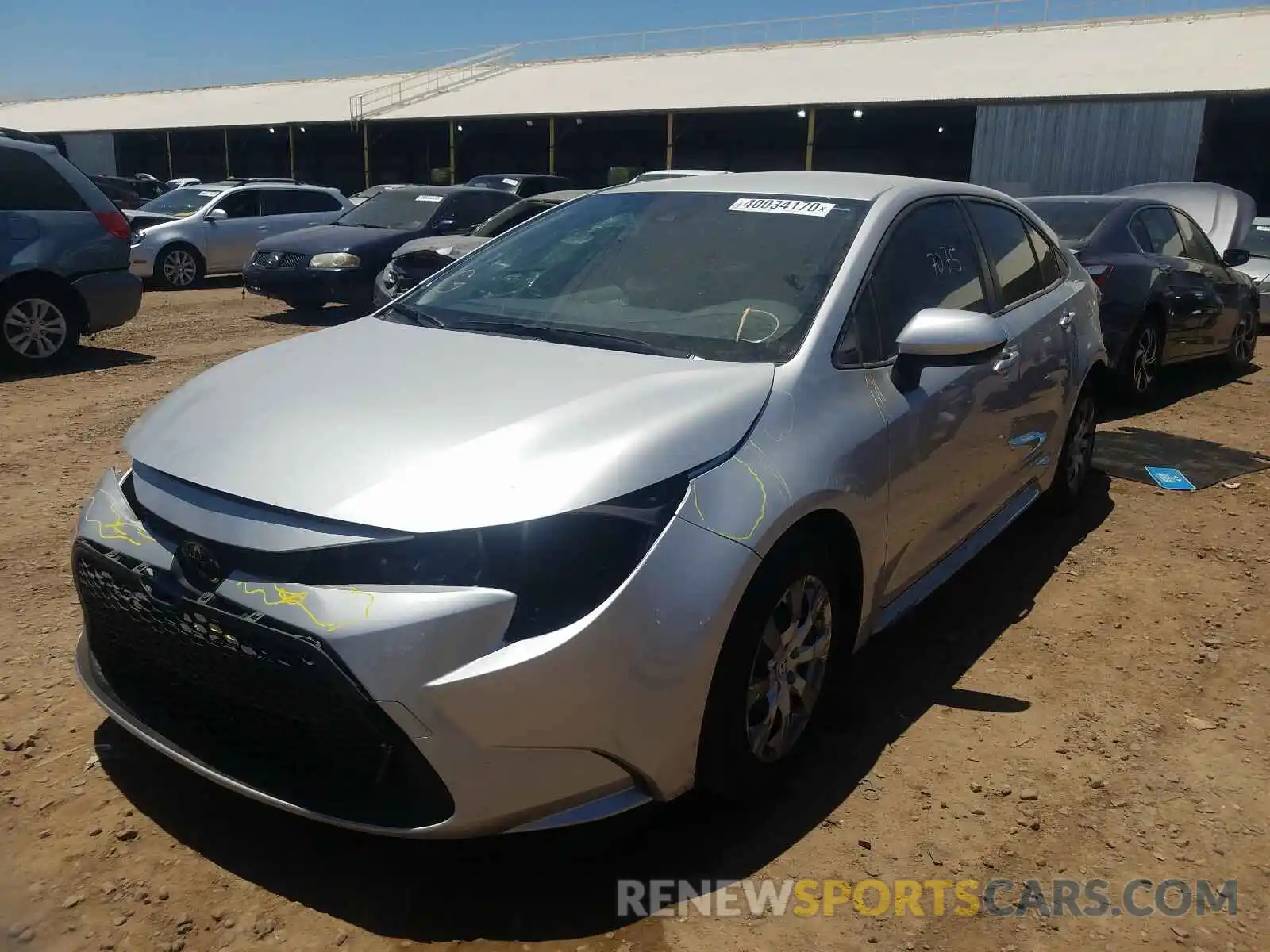 2 Photograph of a damaged car JTDEPRAE6LJ068222 TOYOTA COROLLA 2020