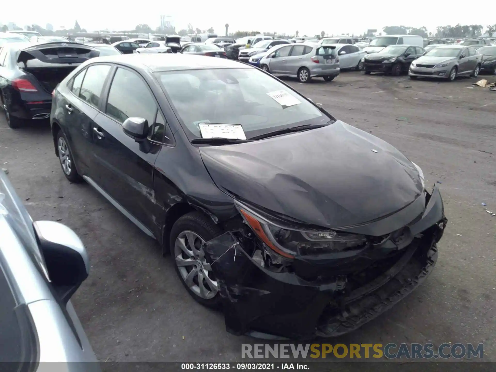 1 Photograph of a damaged car JTDEPRAE6LJ108749 TOYOTA COROLLA 2020