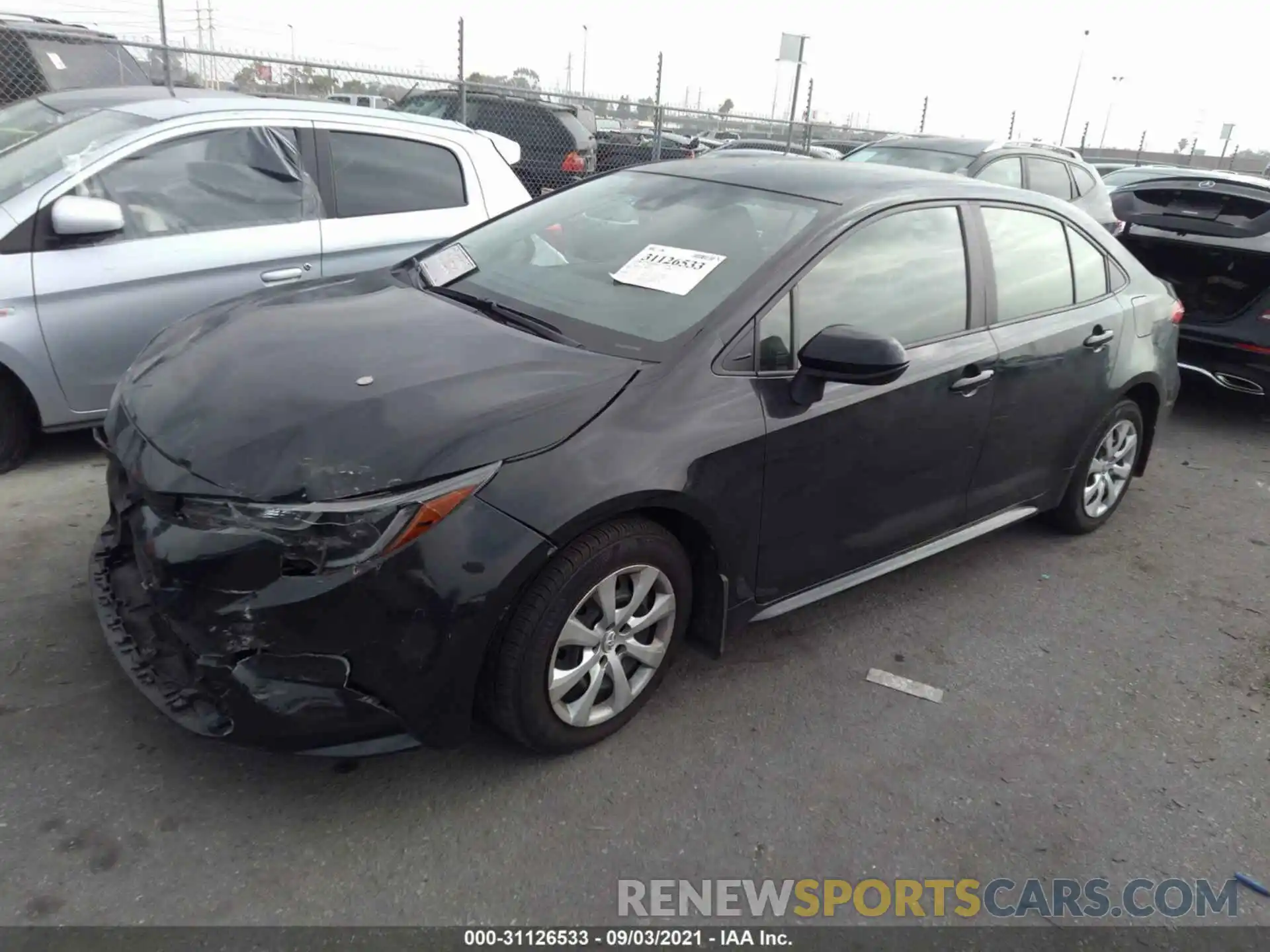 2 Photograph of a damaged car JTDEPRAE6LJ108749 TOYOTA COROLLA 2020