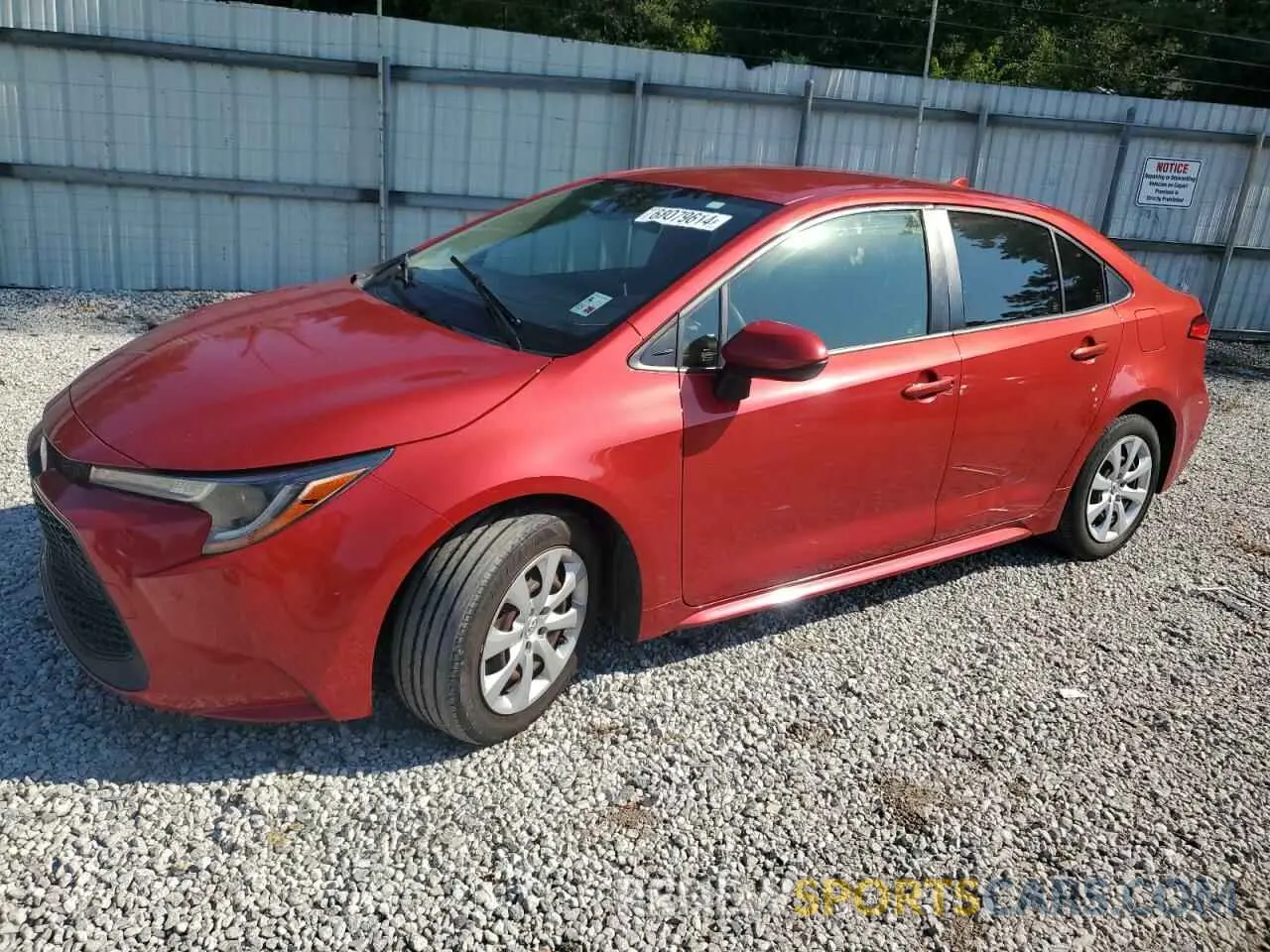 1 Photograph of a damaged car JTDEPRAE6LJ110923 TOYOTA COROLLA 2020