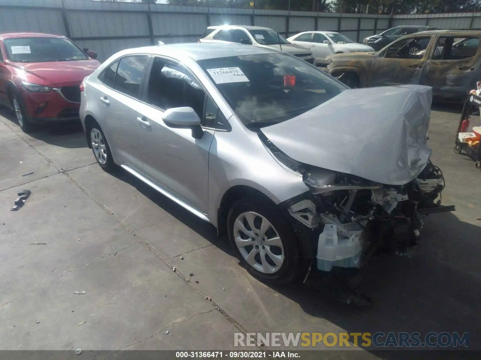 1 Photograph of a damaged car JTDEPRAE6LJ112848 TOYOTA COROLLA 2020