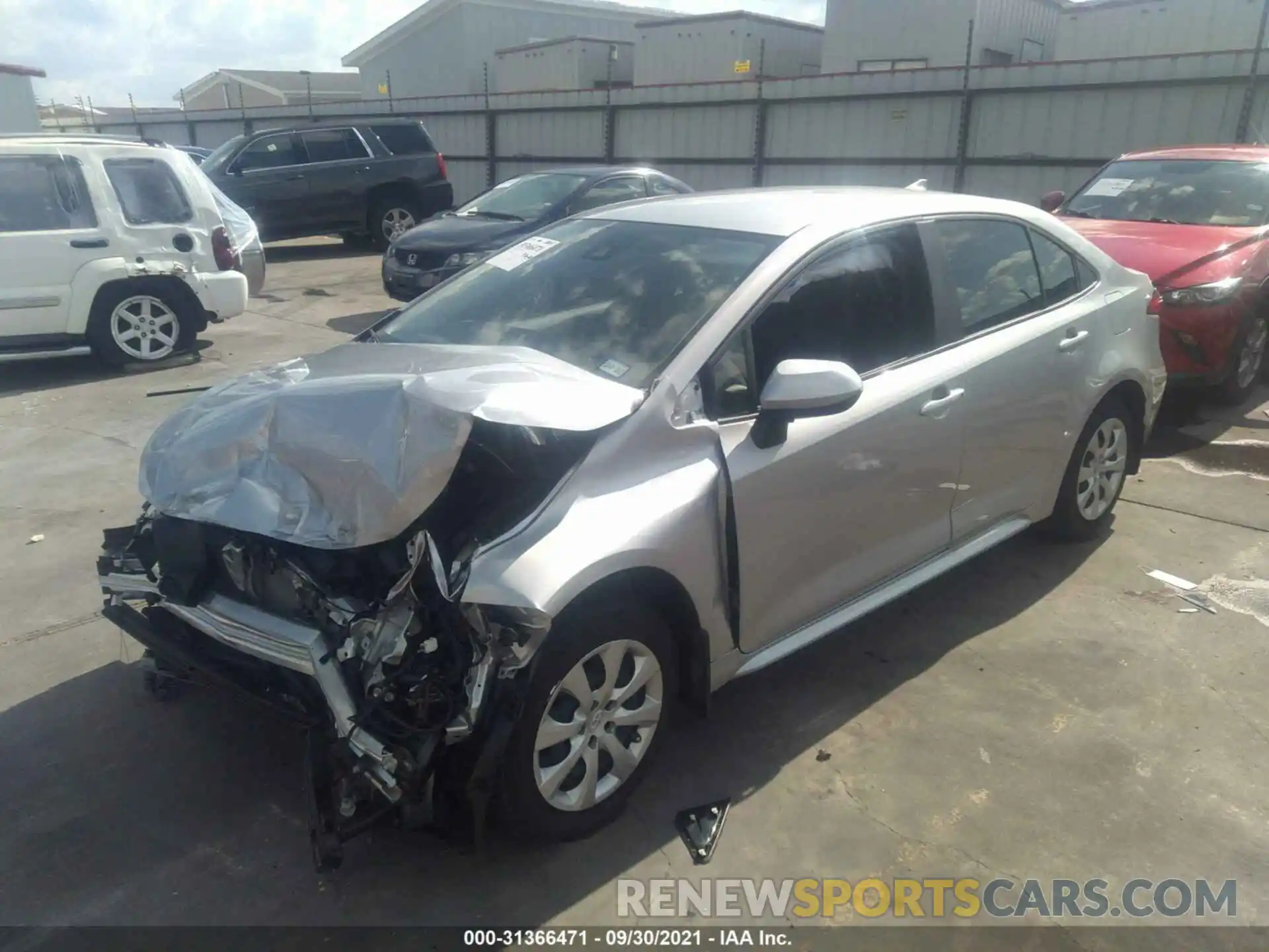 2 Photograph of a damaged car JTDEPRAE6LJ112848 TOYOTA COROLLA 2020