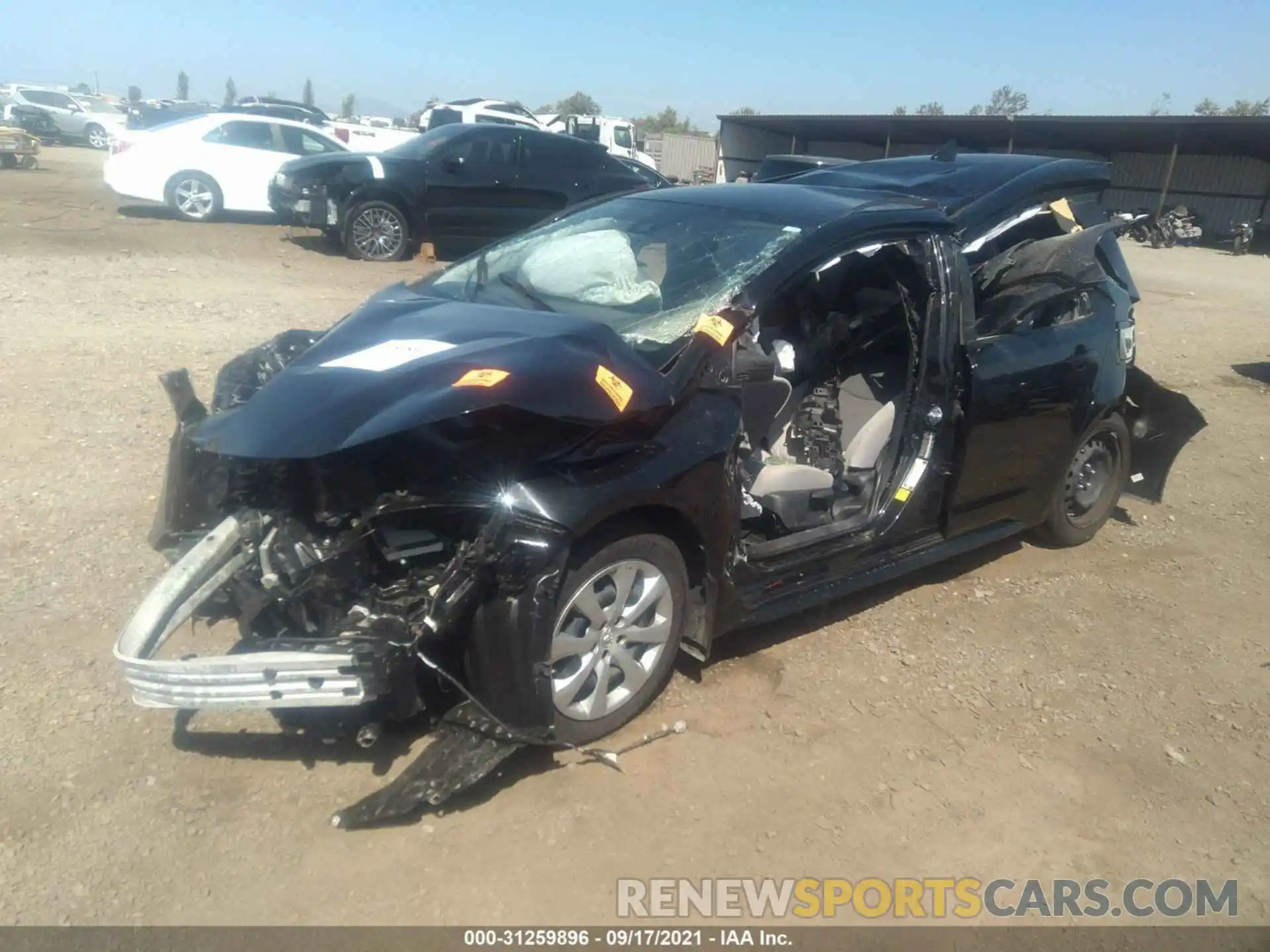 2 Photograph of a damaged car JTDEPRAE6LJ114759 TOYOTA COROLLA 2020