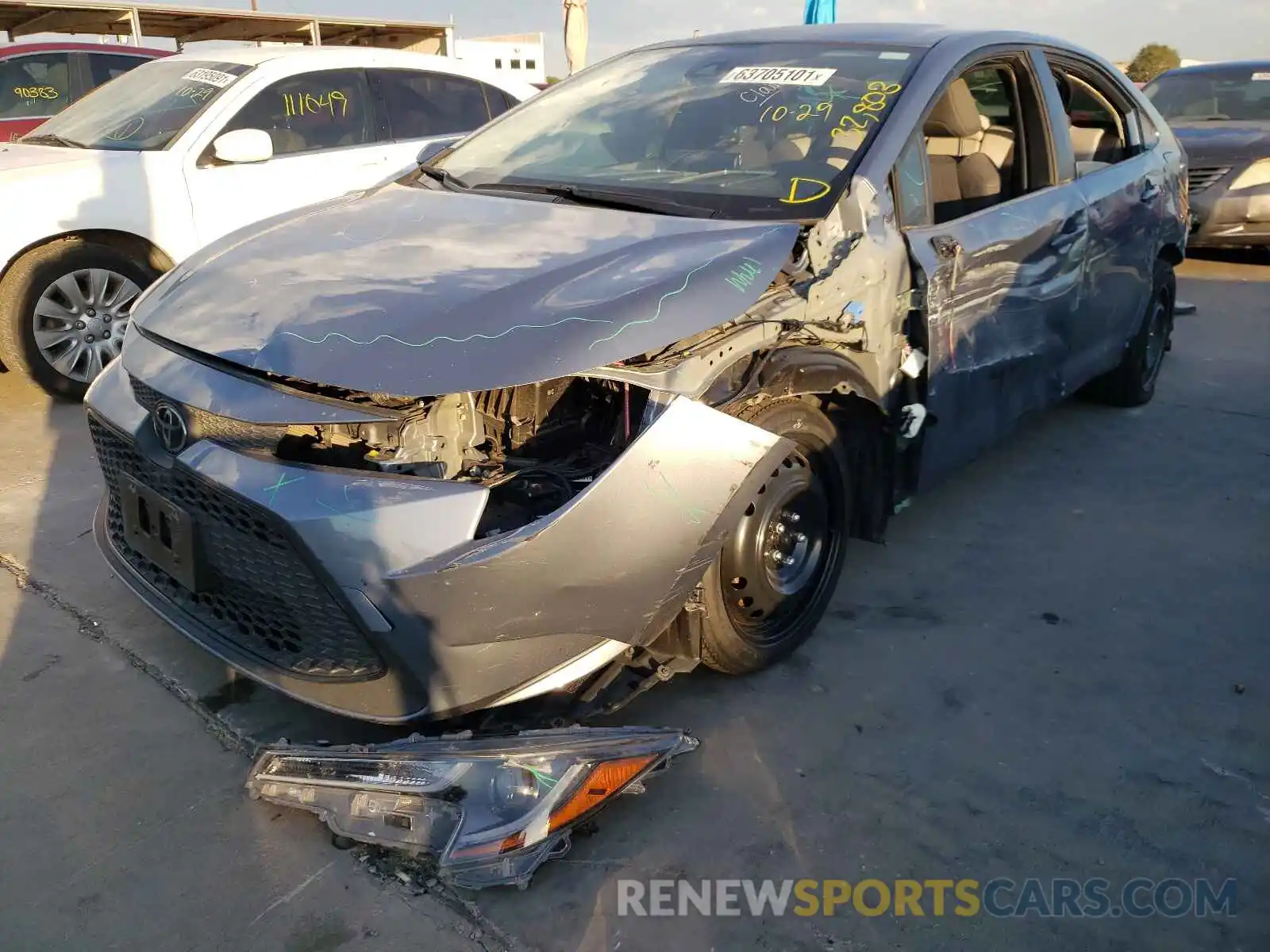 2 Photograph of a damaged car JTDEPRAE6LJ115300 TOYOTA COROLLA 2020