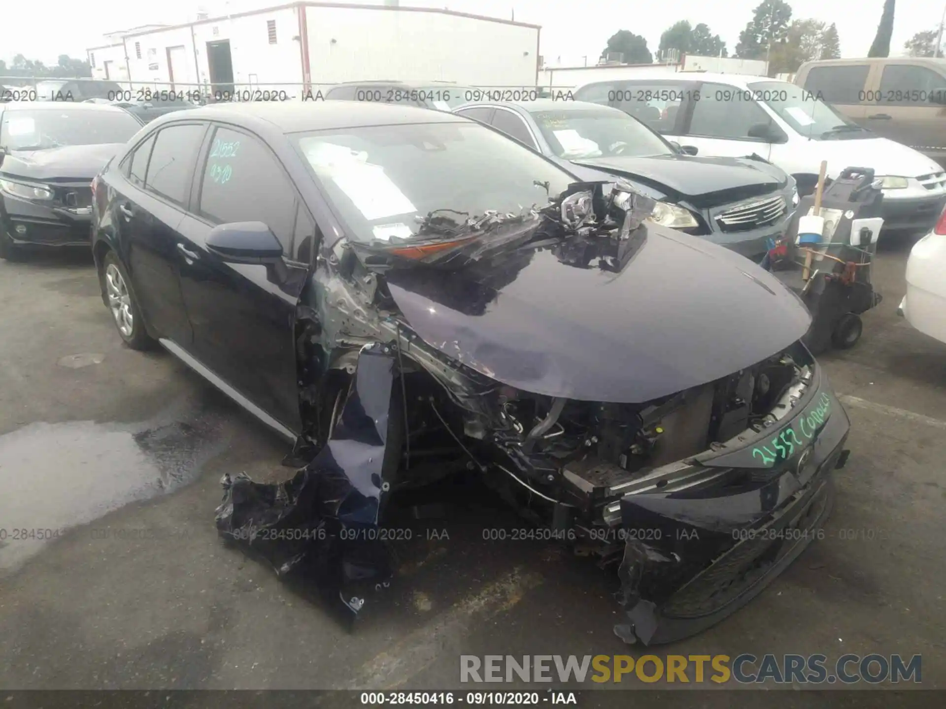 1 Photograph of a damaged car JTDEPRAE6LJ116365 TOYOTA COROLLA 2020